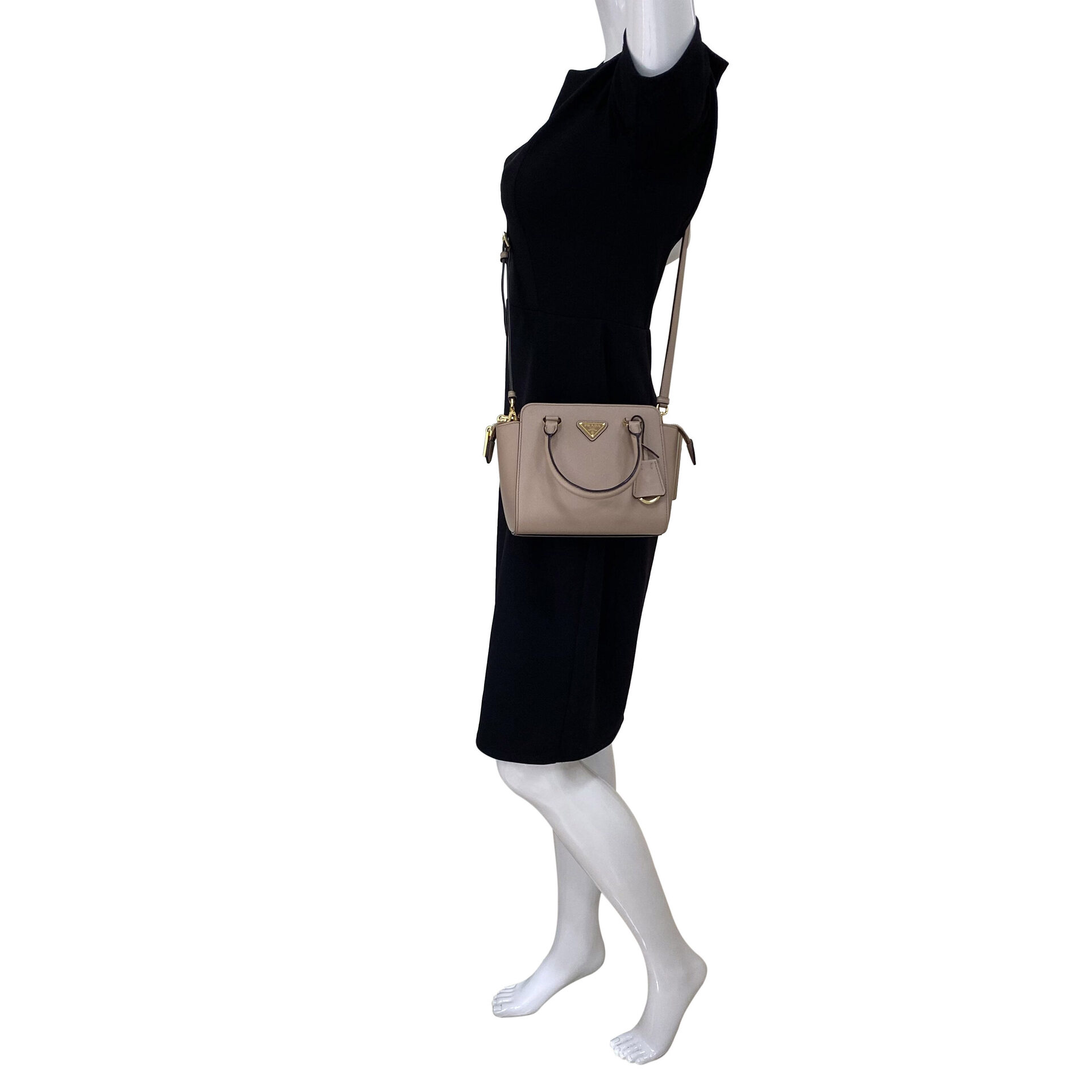 Bolsa Prada Mini Couro Saffiano Nude