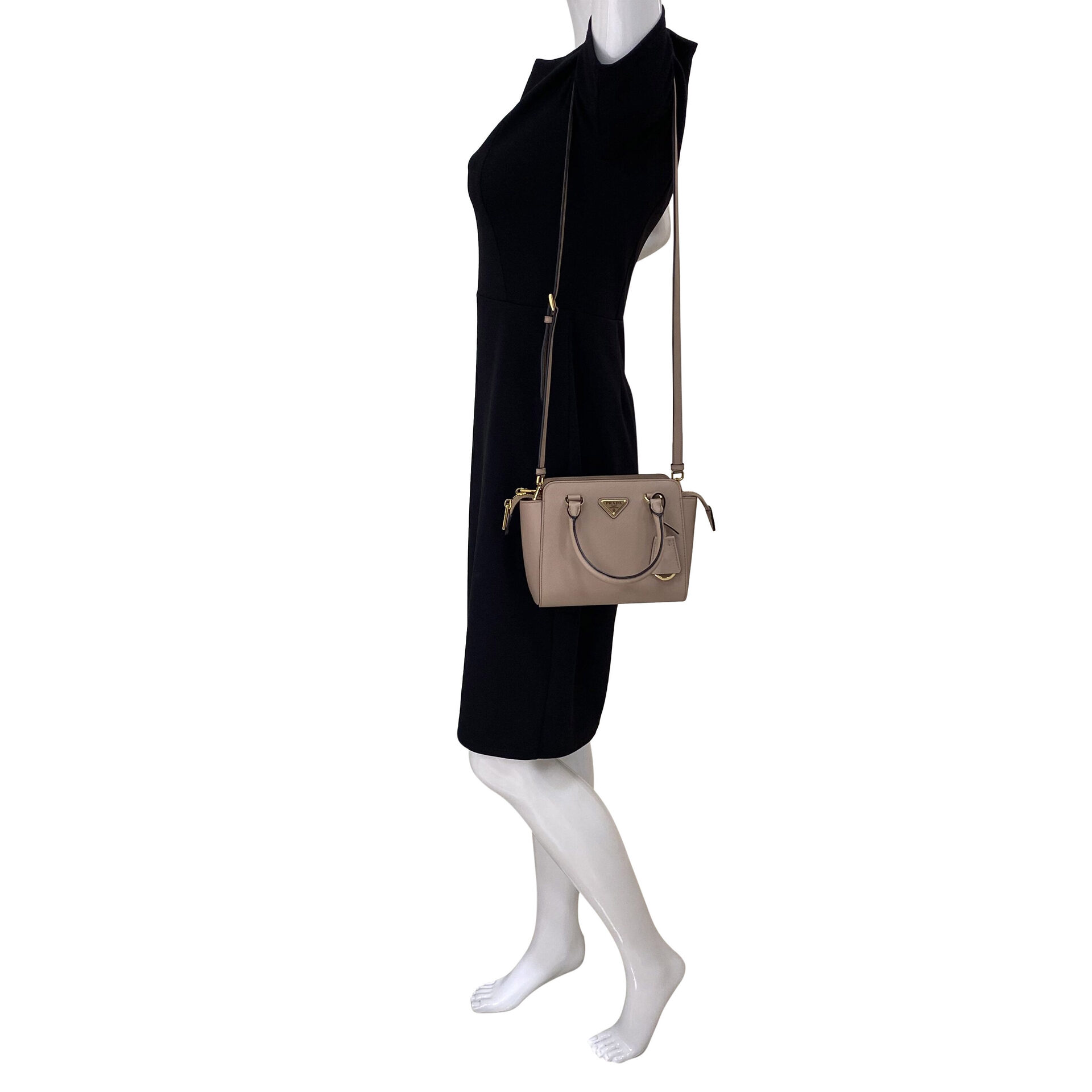Bolsa Prada Mini Couro Saffiano Nude