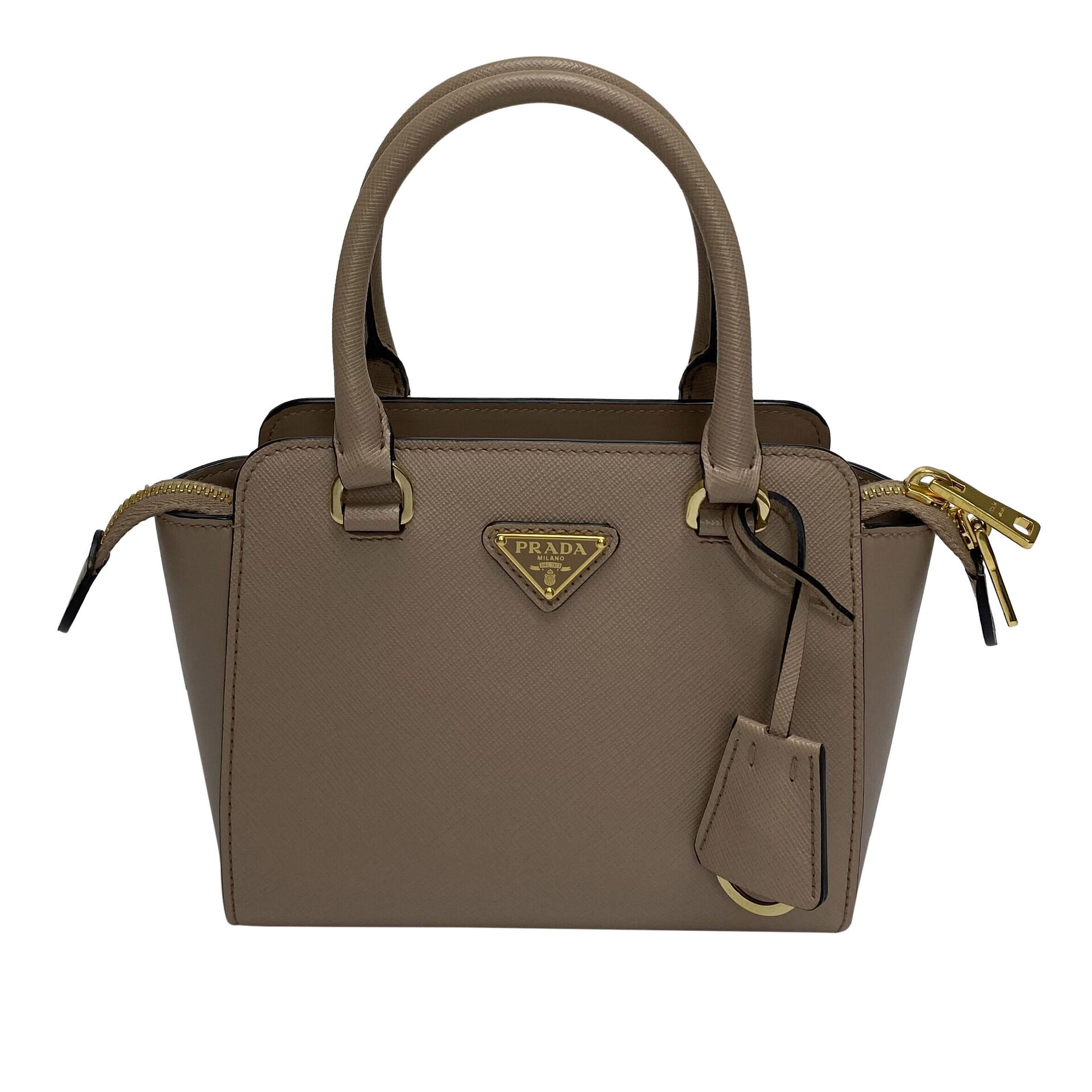 Bolsa Prada Mini Couro Saffiano Nude