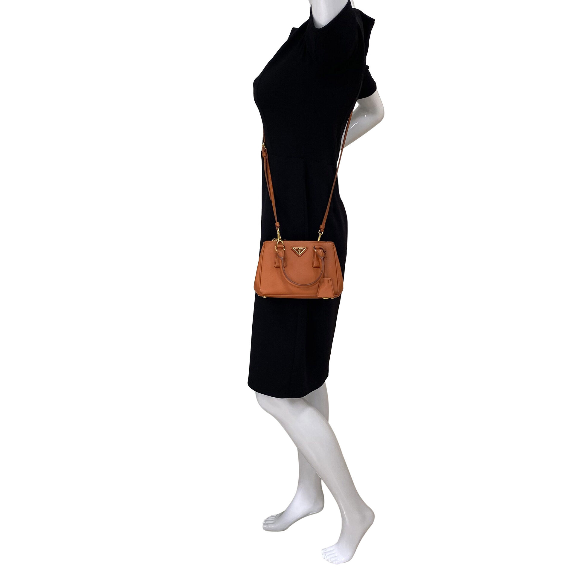 Bolsa Prada Mini Galleria Saffiano Laranja