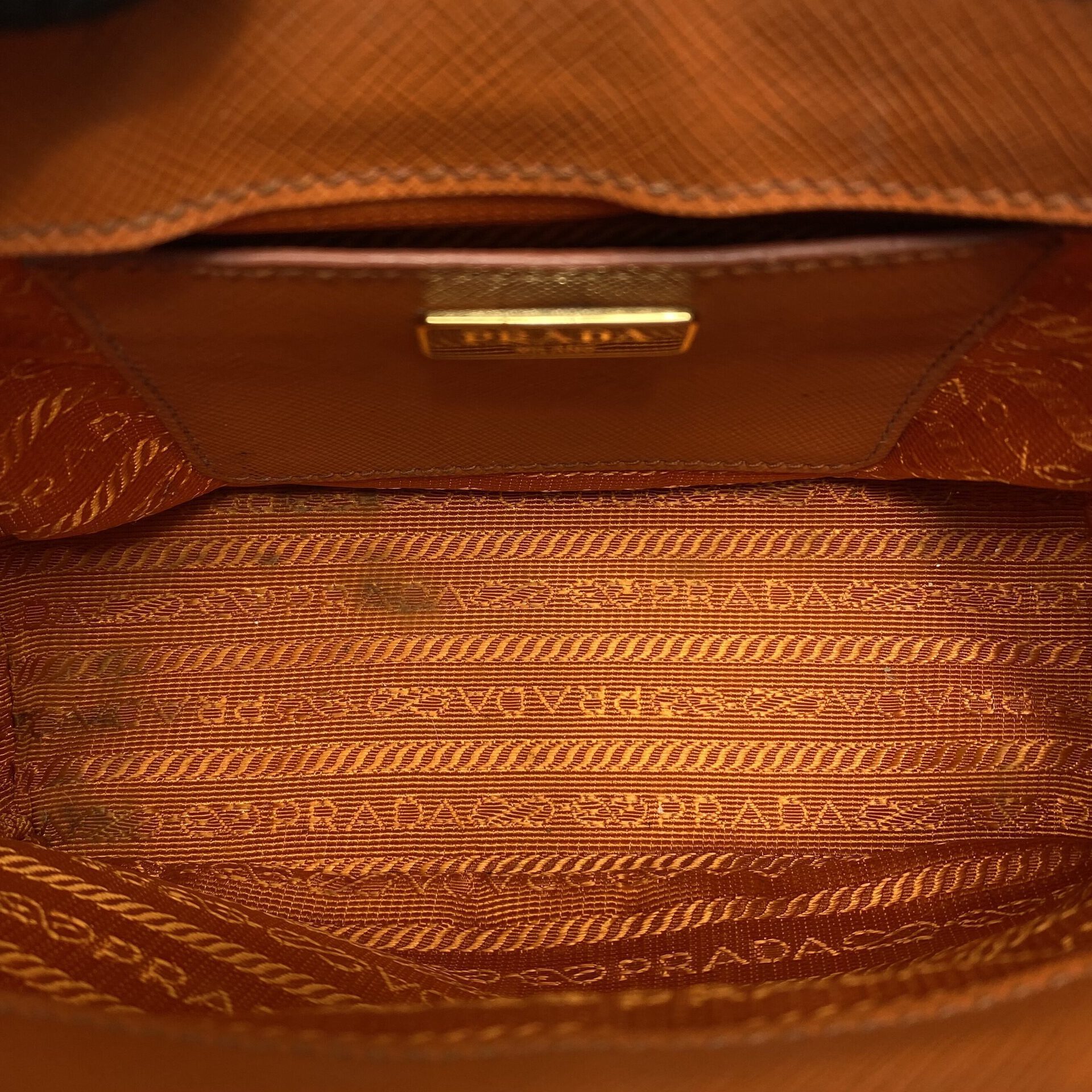 Bolsa Prada Mini Galleria Saffiano Laranja