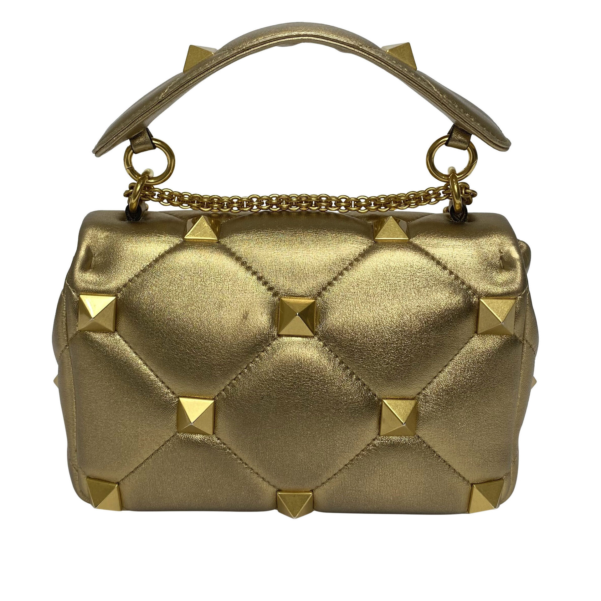 Bolsa Valentino Garavani Roman Stud Metalizada