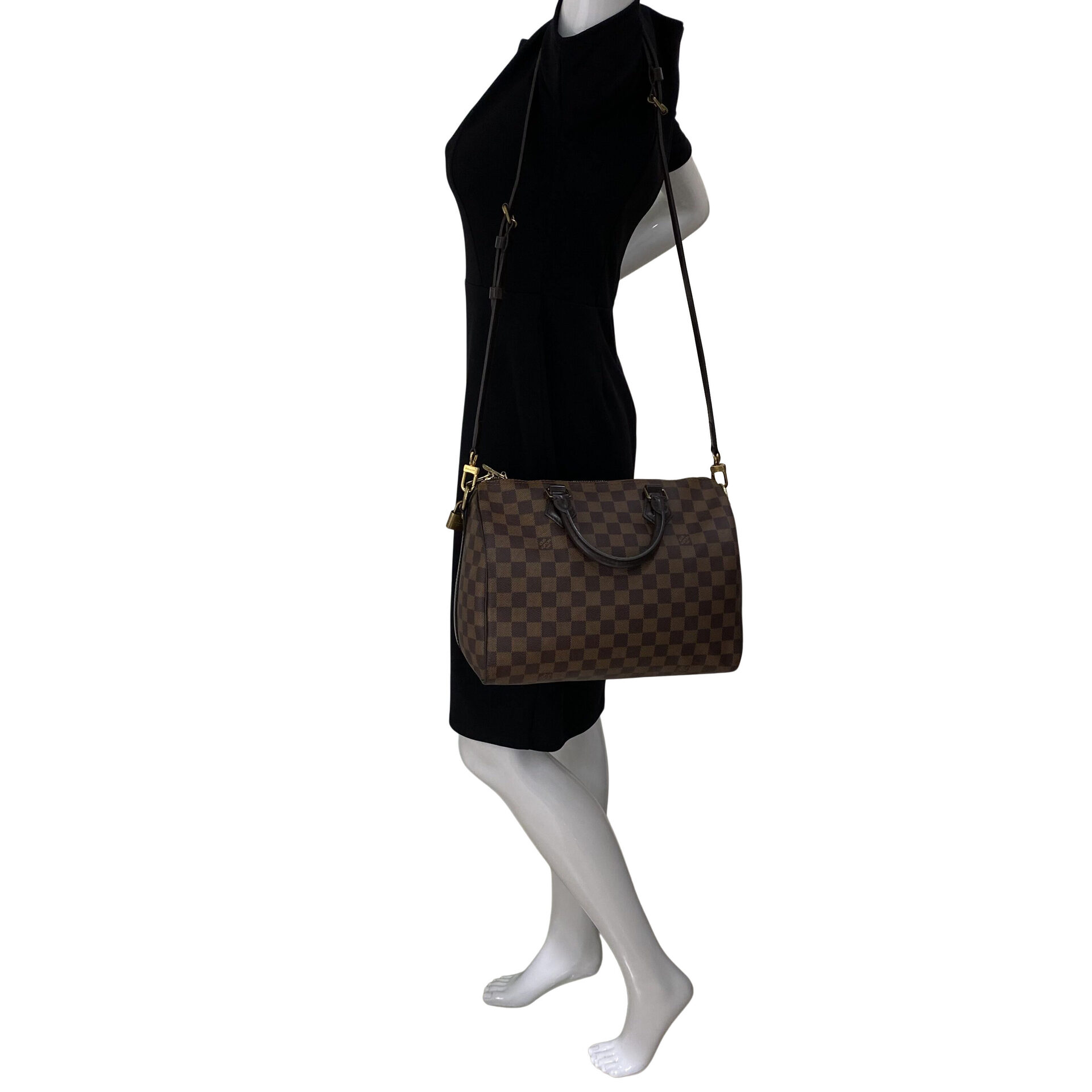Bolsa Louis Vuitton Speedy 30 Bandoulière Damier Ebene
