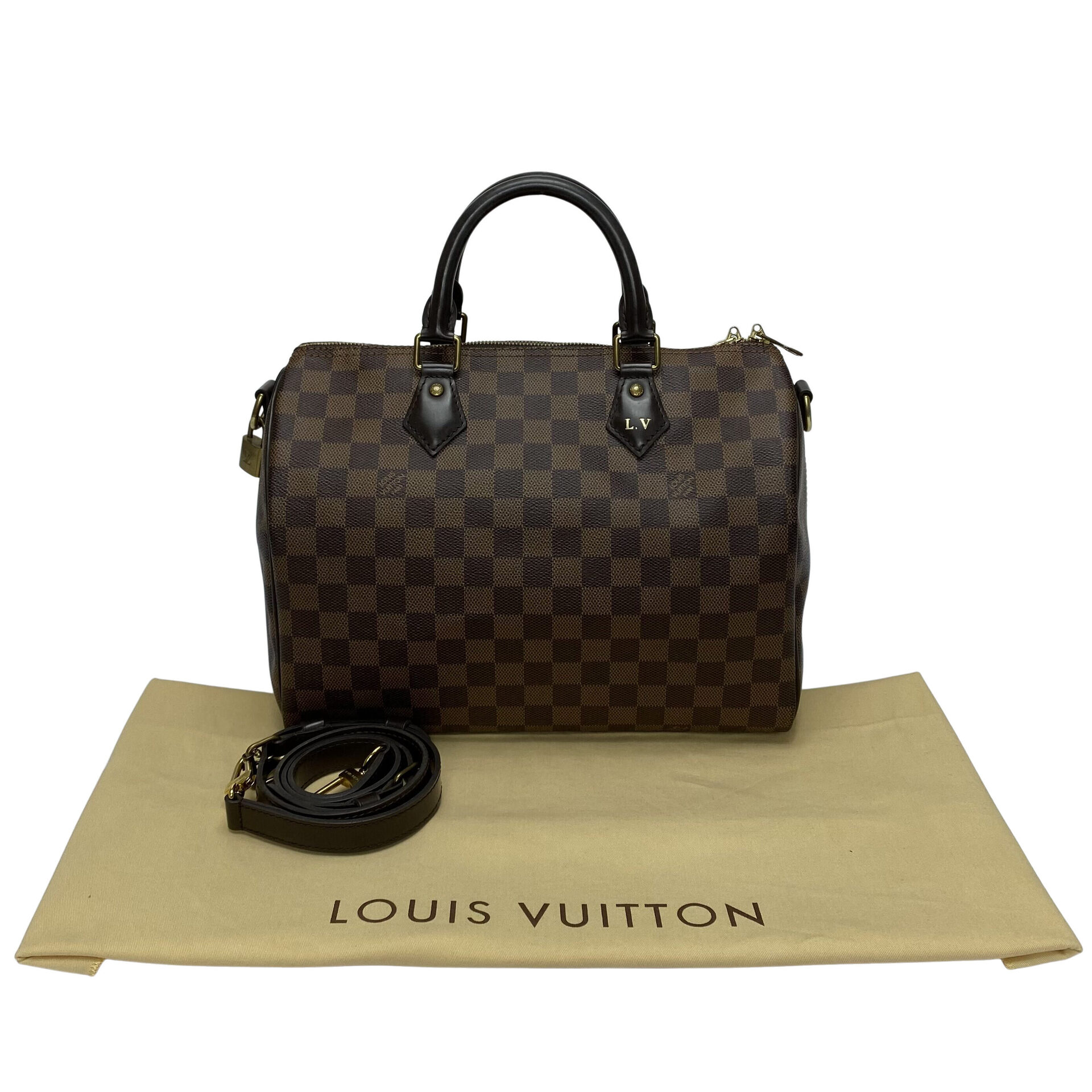 Bolsa Louis Vuitton Speedy 30 Bandoulière Damier Ebene