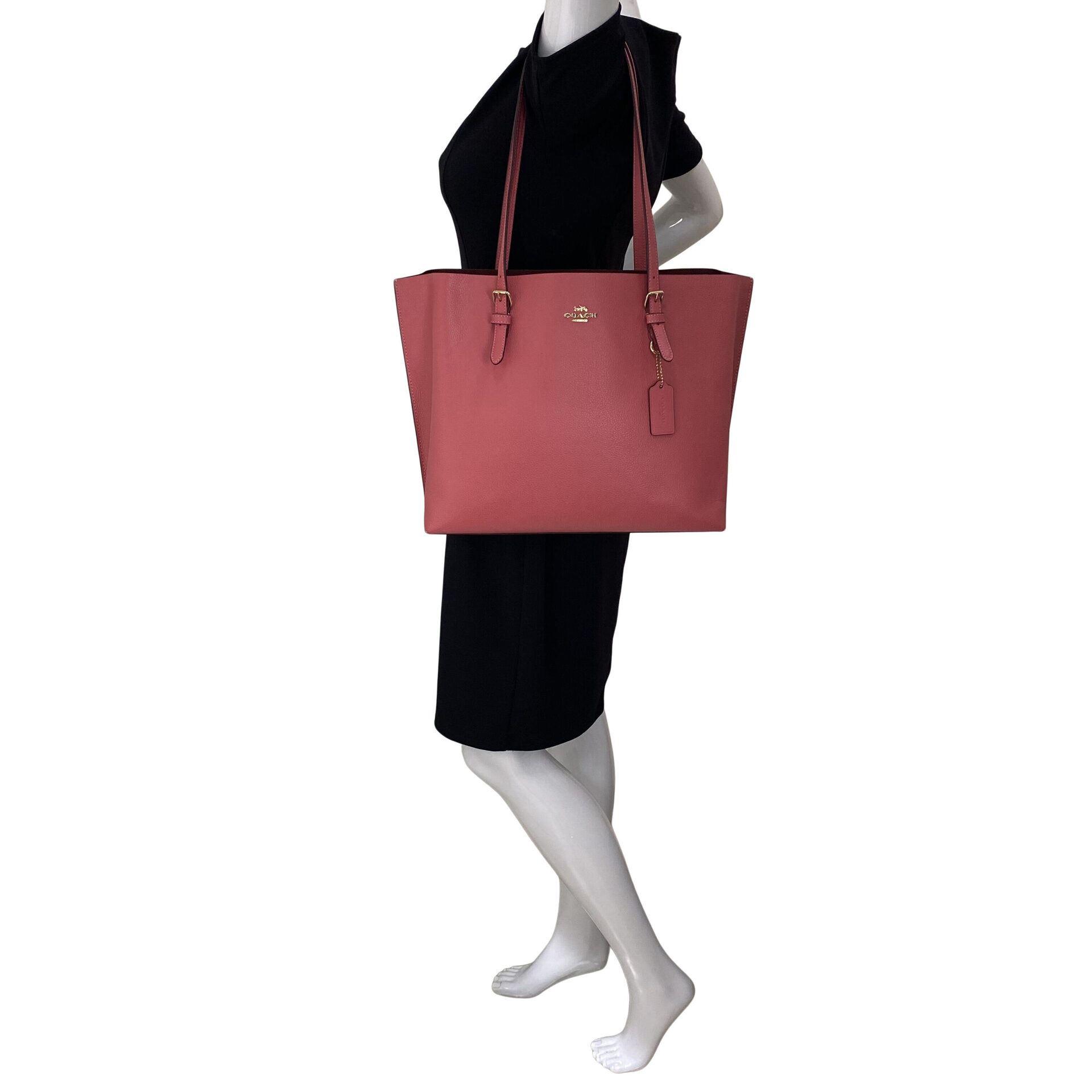 Bolsa Coach Couro Rosa