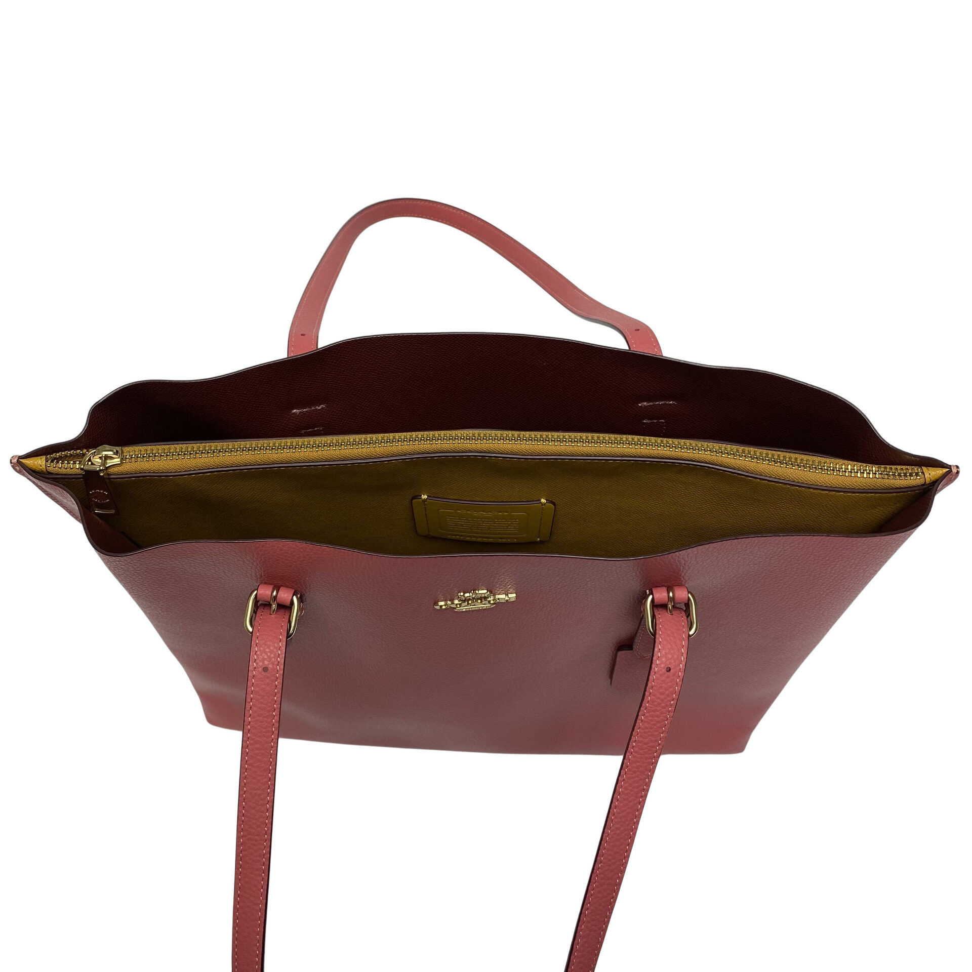 Bolsa Coach Couro Rosa