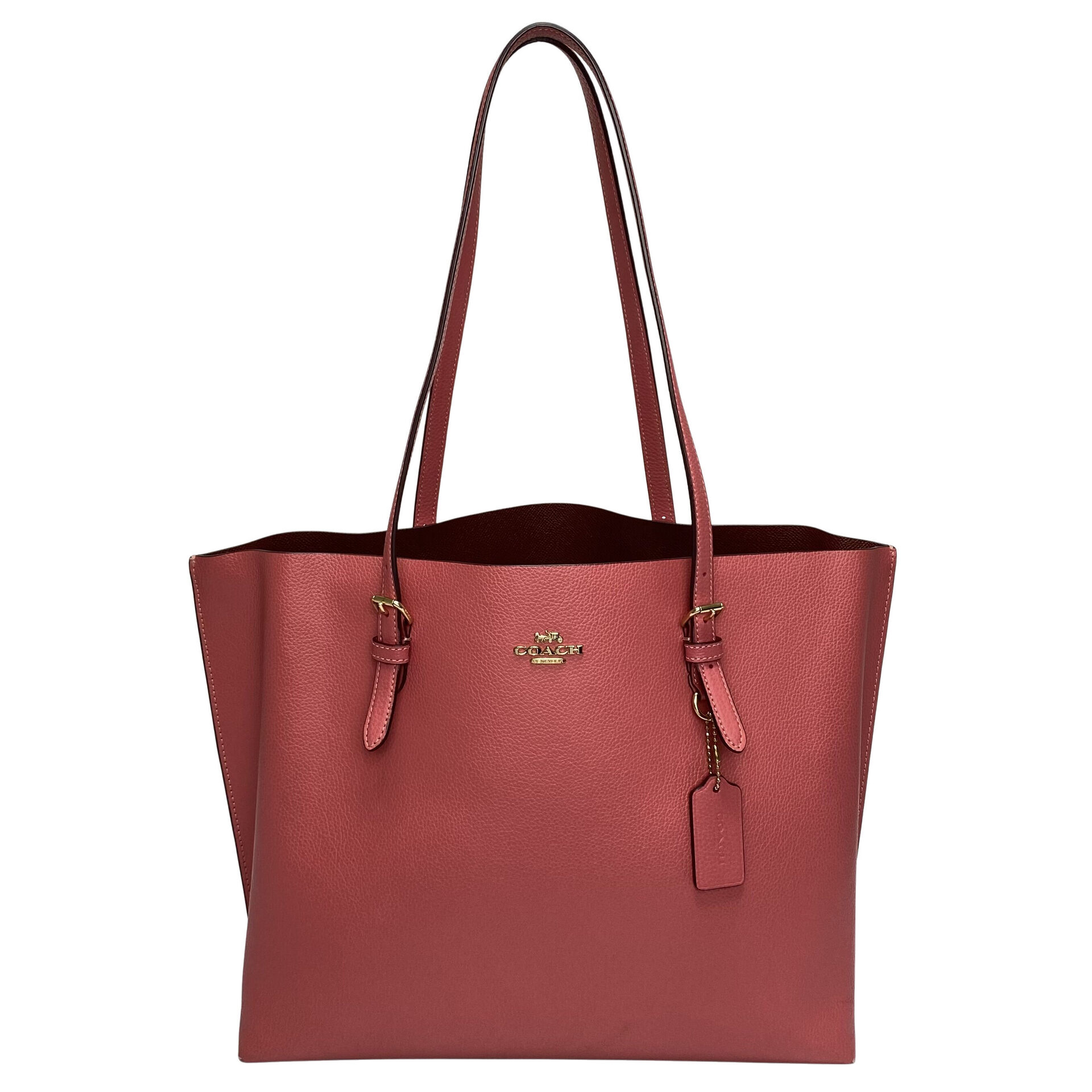 Bolsa Coach Couro Rosa