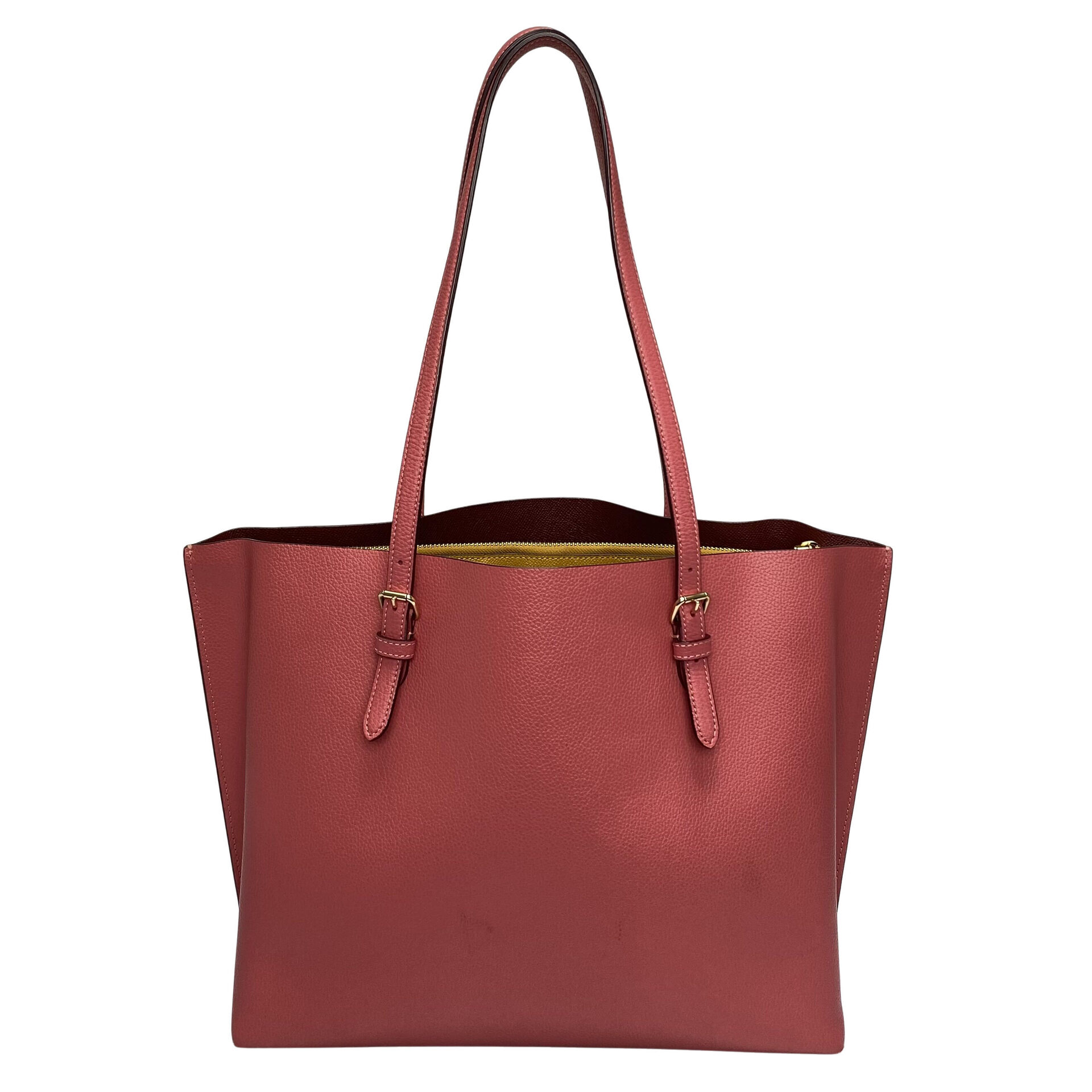 Bolsa Coach Couro Rosa