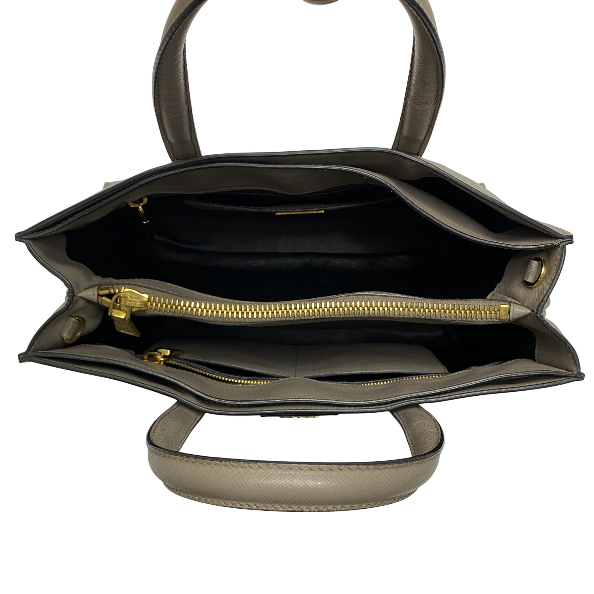Bolsa Prada Saffiano Soft Leather Tote Cinza