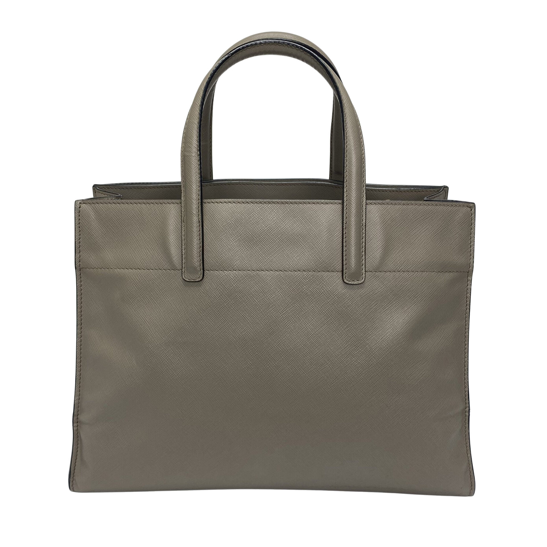 Bolsa Prada Saffiano Soft Leather Tote Cinza