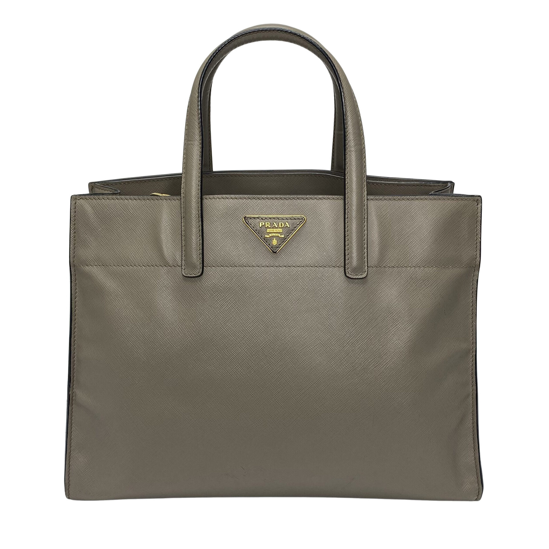 Bolsa Prada Saffiano Soft Leather Tote Cinza