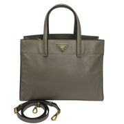 Bolsa Prada Saffiano Soft Leather Tote Cinza