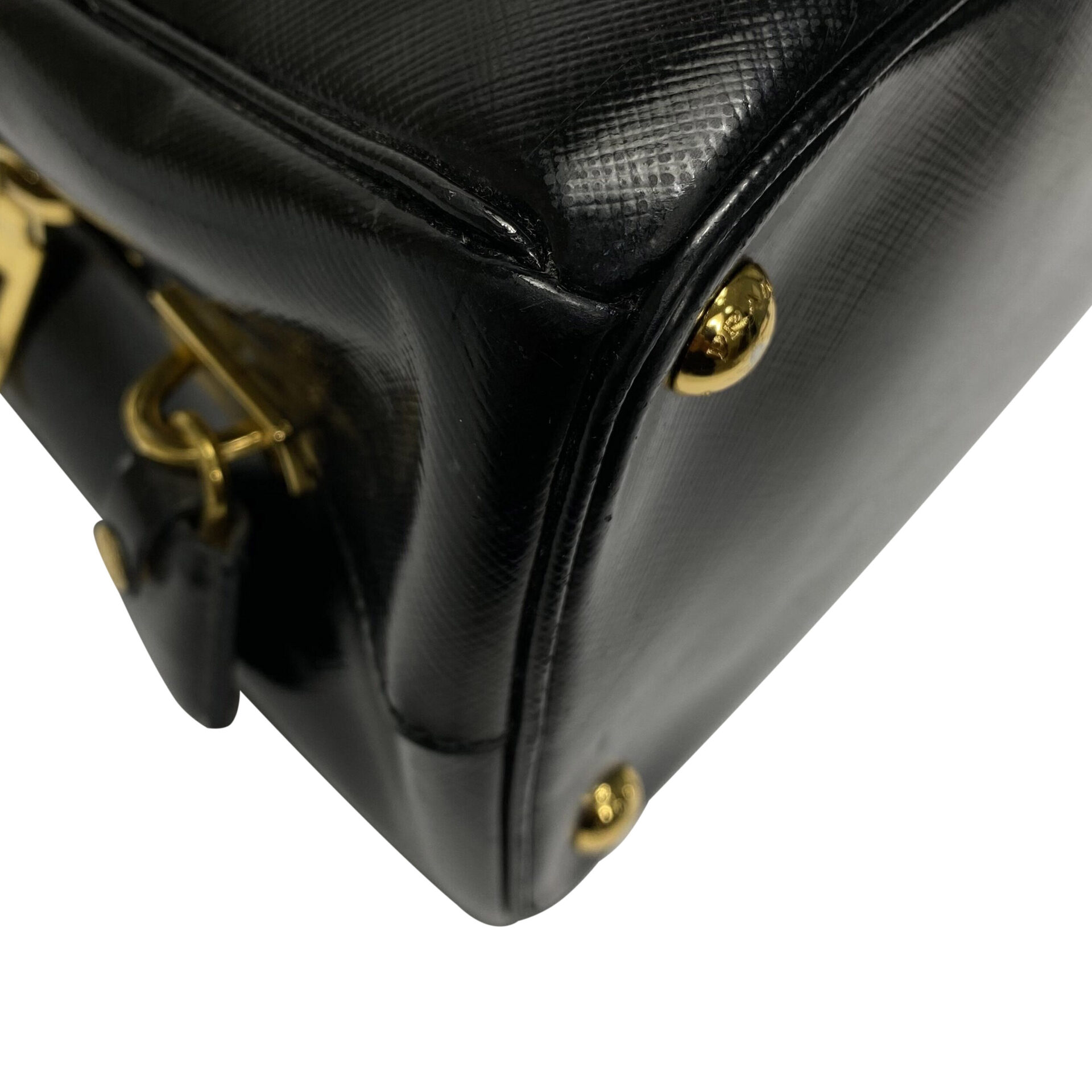 Bolsa Prada Saffiano Vernice Parabole Preta