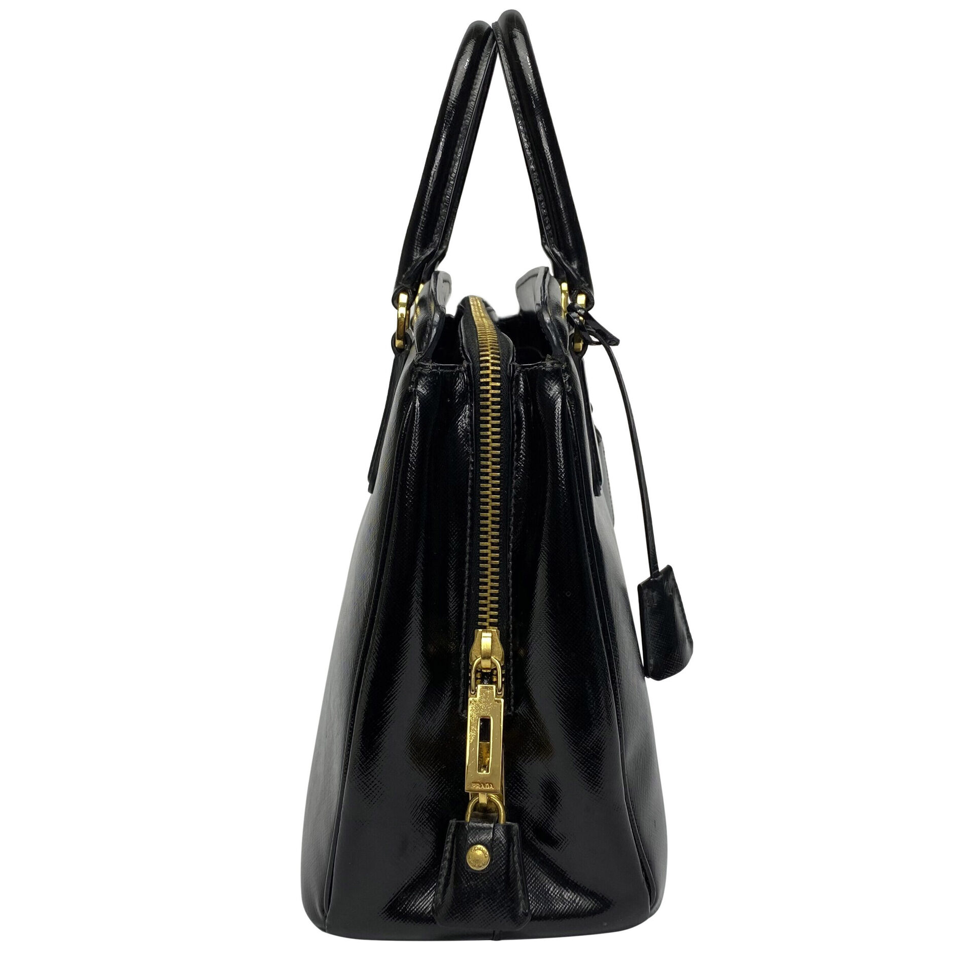 Bolsa Prada Saffiano Vernice Parabole Preta