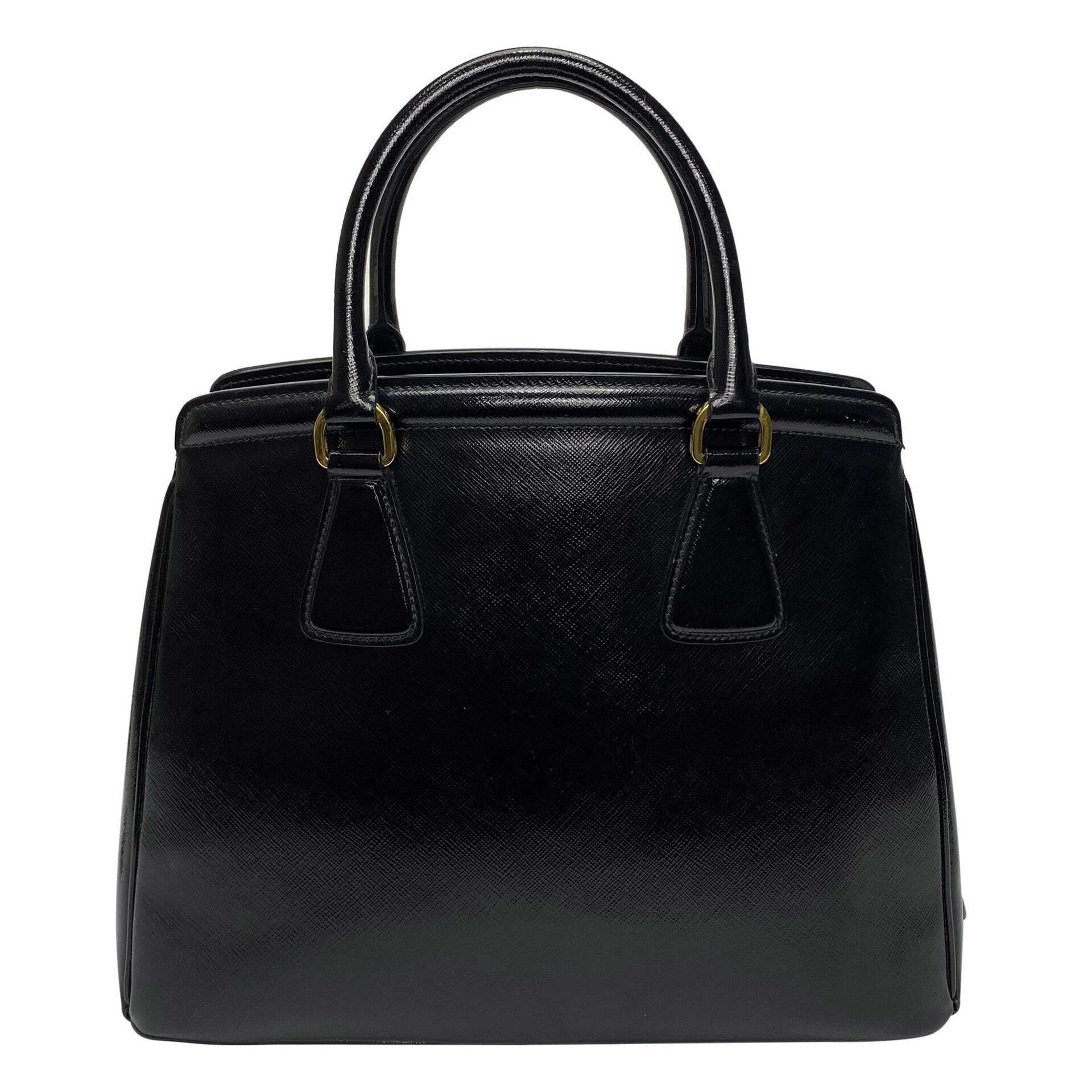 Bolsa Prada Saffiano Vernice Parabole Preta