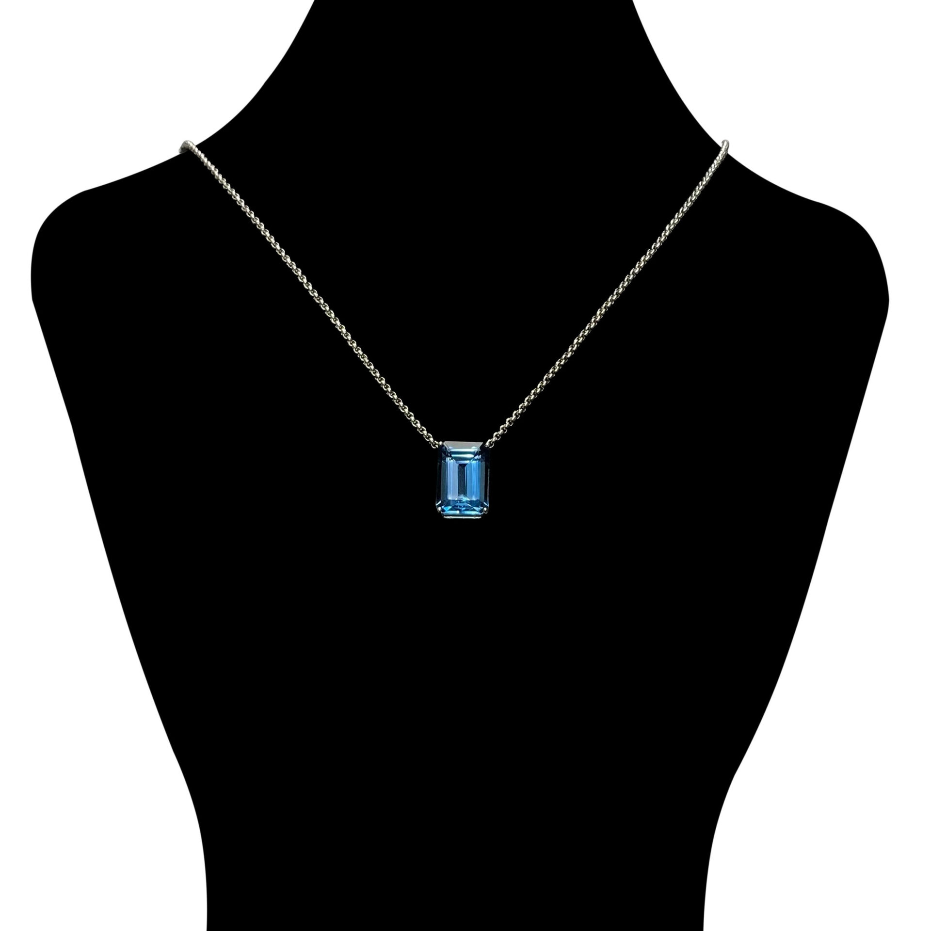 Colar Topázio Azul Retangular