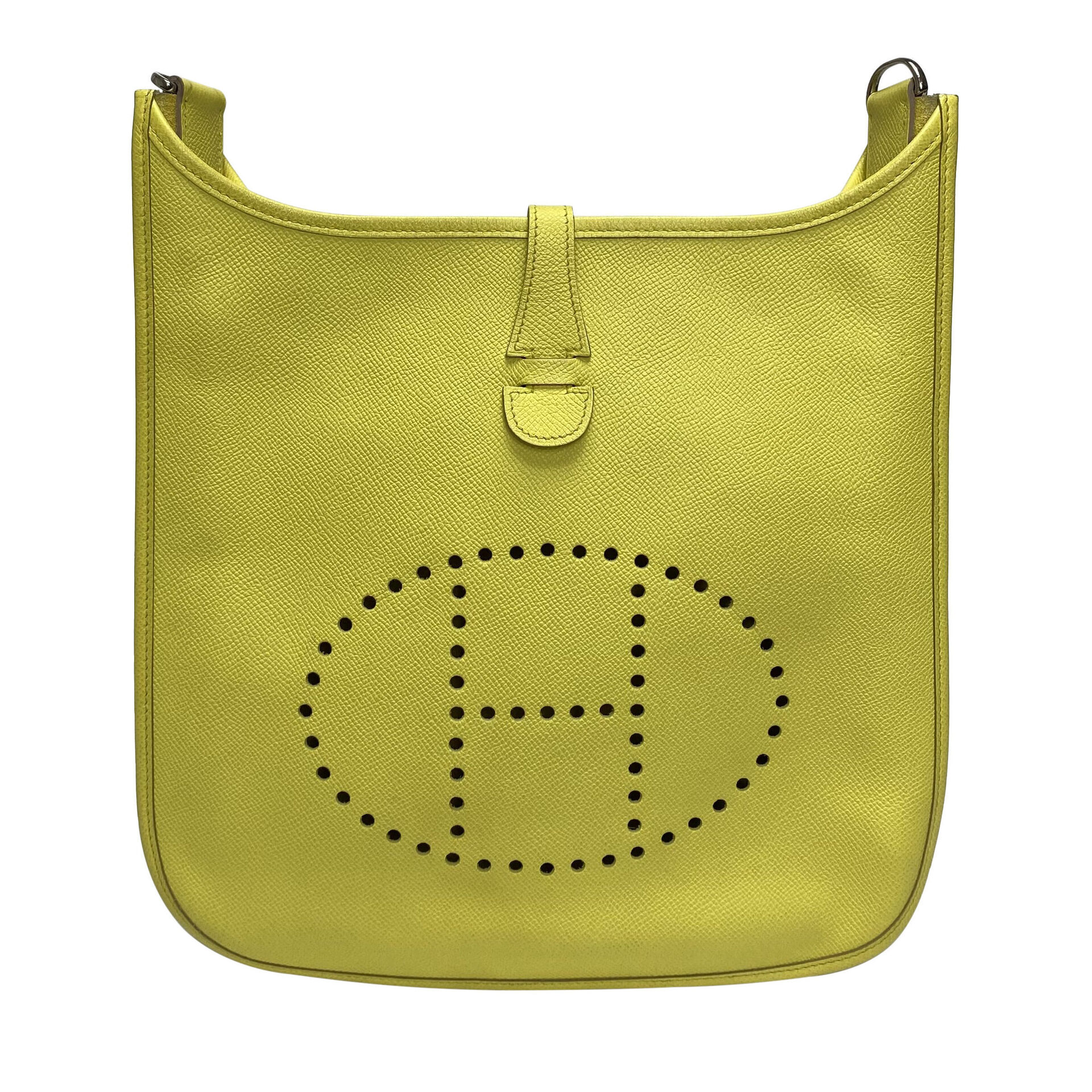 Bolsa Hermès Évelyne 29 Clemence Amarela