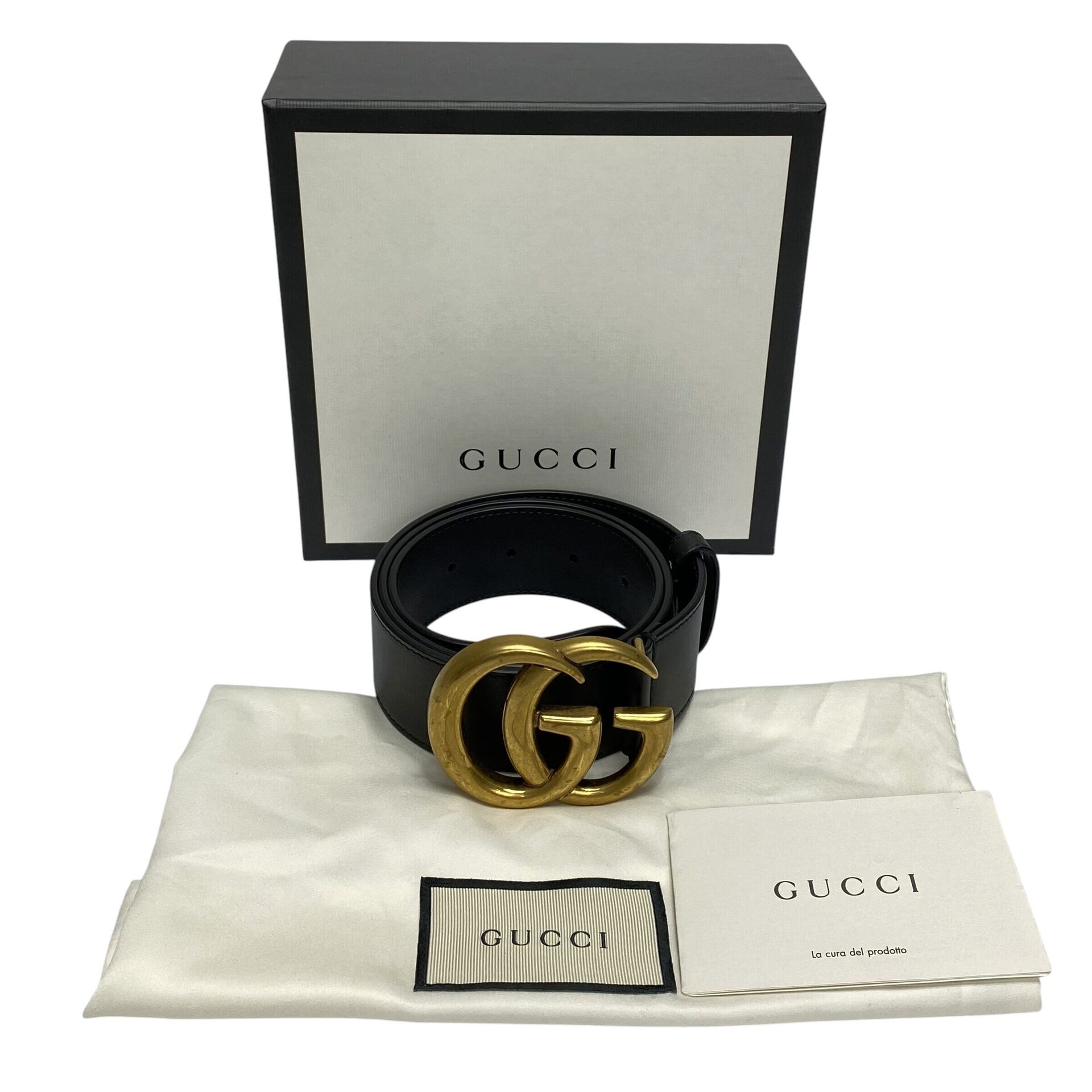 Cinto Gucci GG Marmont Preto