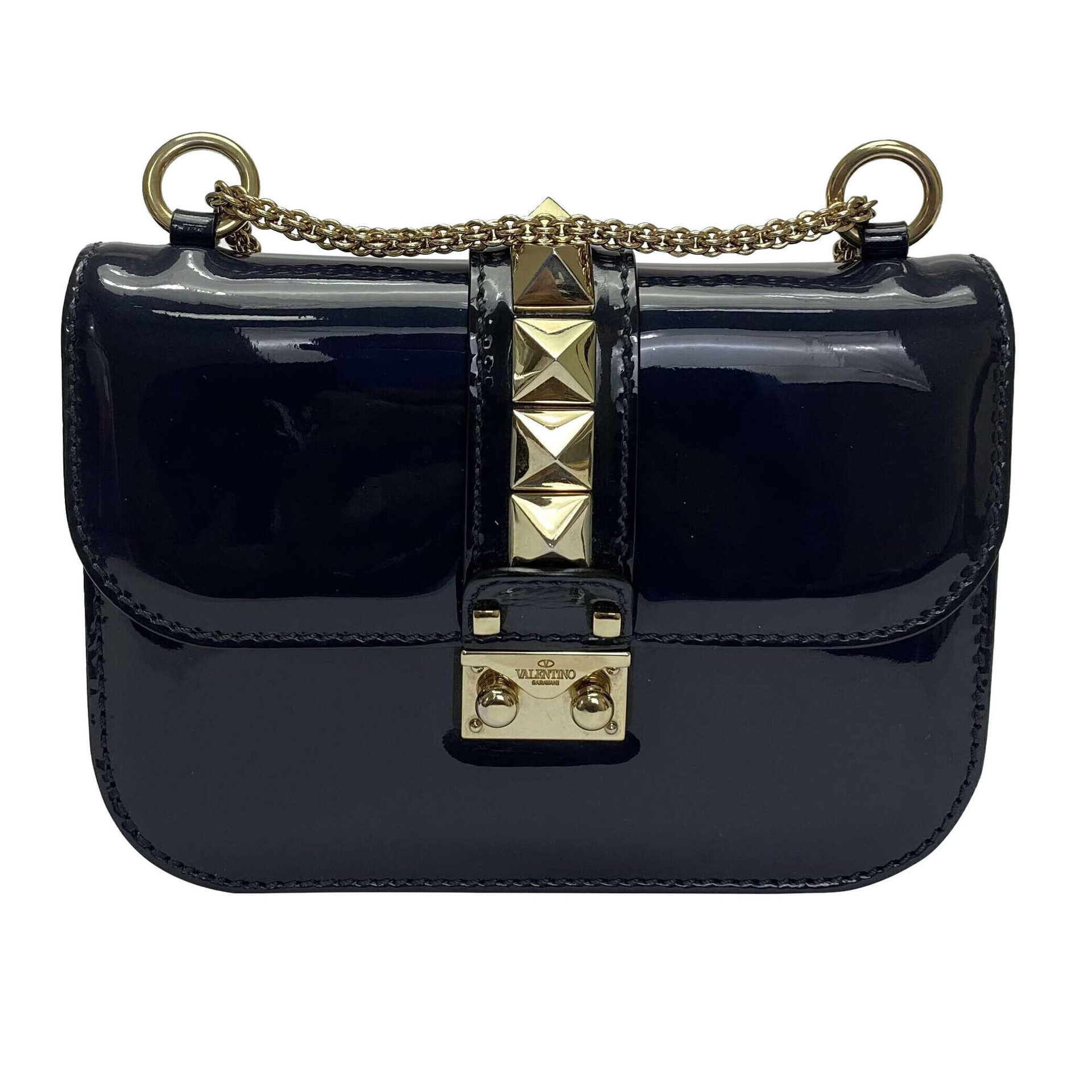 Bolsa Valentino Garavani Glam Lock Azul Marinho