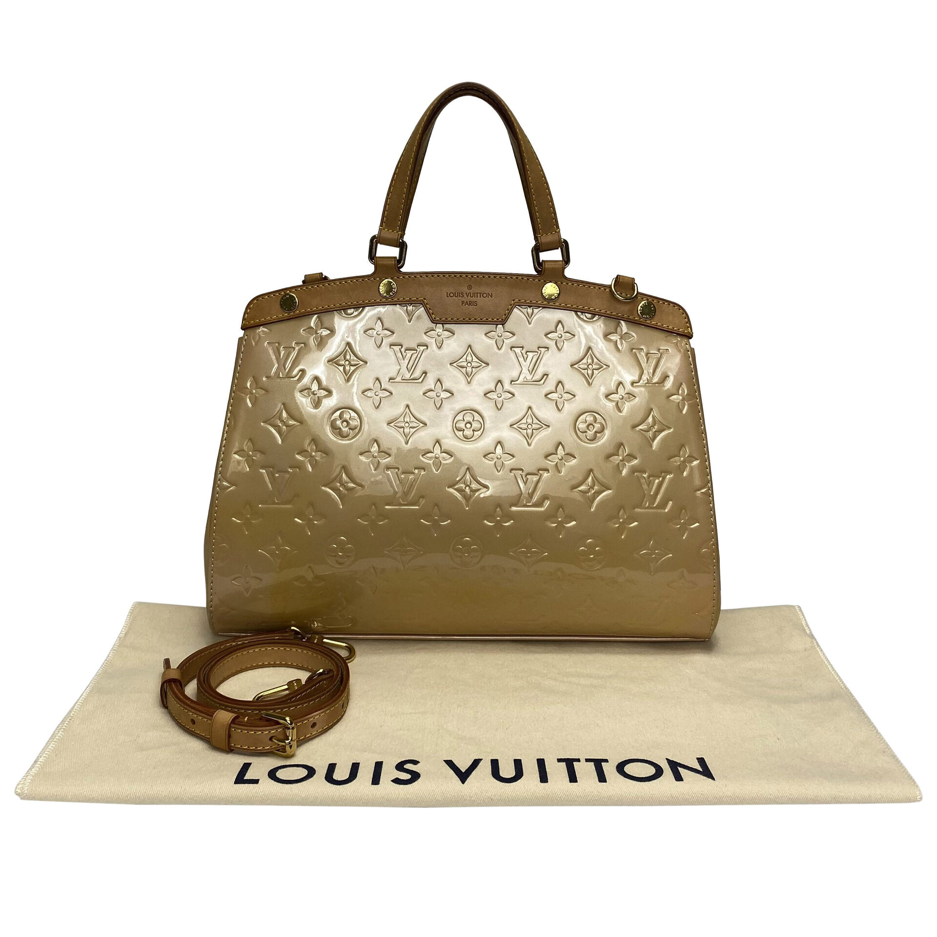 Bolsa Louis Vuittton Brea Verniz Bege