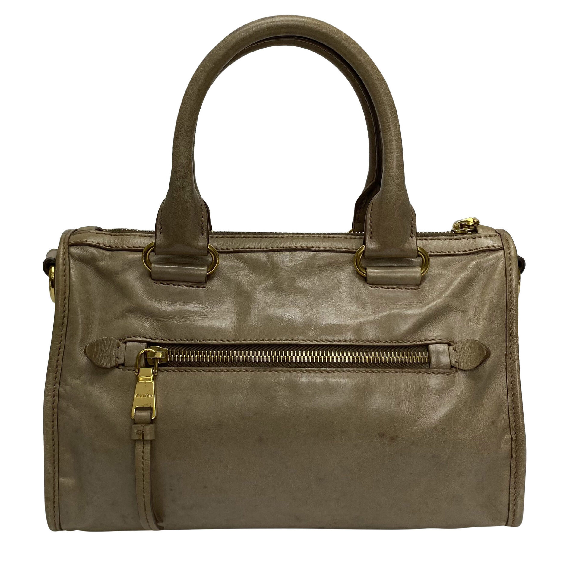 Bolsa Miu Miu Vitello Shine Bege