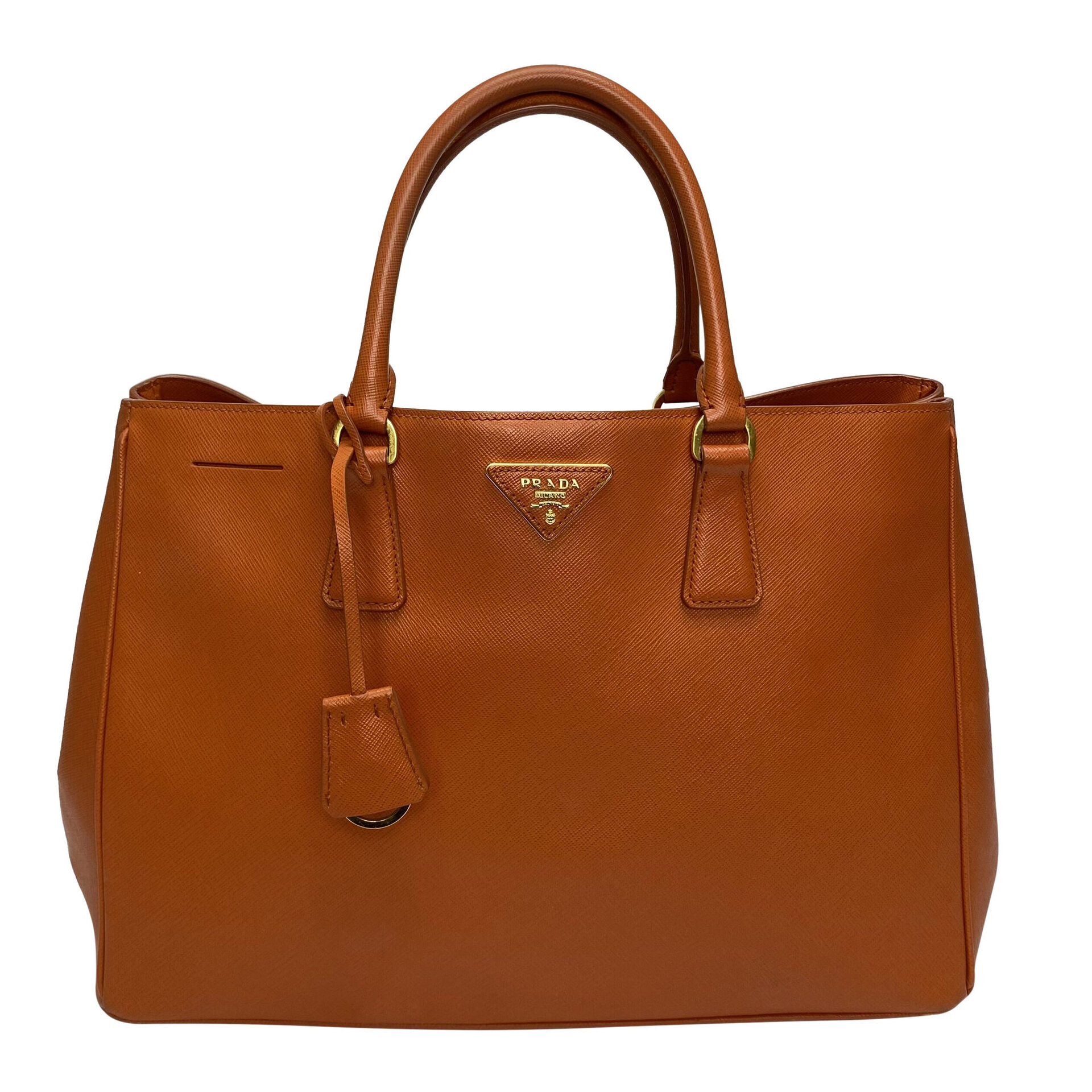 Bolsa Prada Galleria Couro Saffiano Laranja