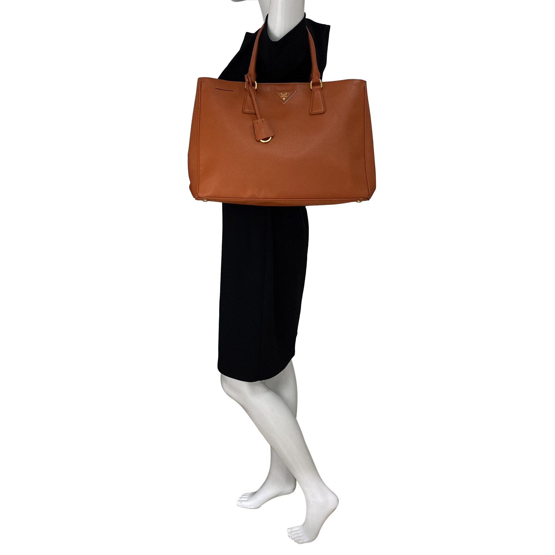 Bolsa Prada Galleria Couro Saffiano Laranja