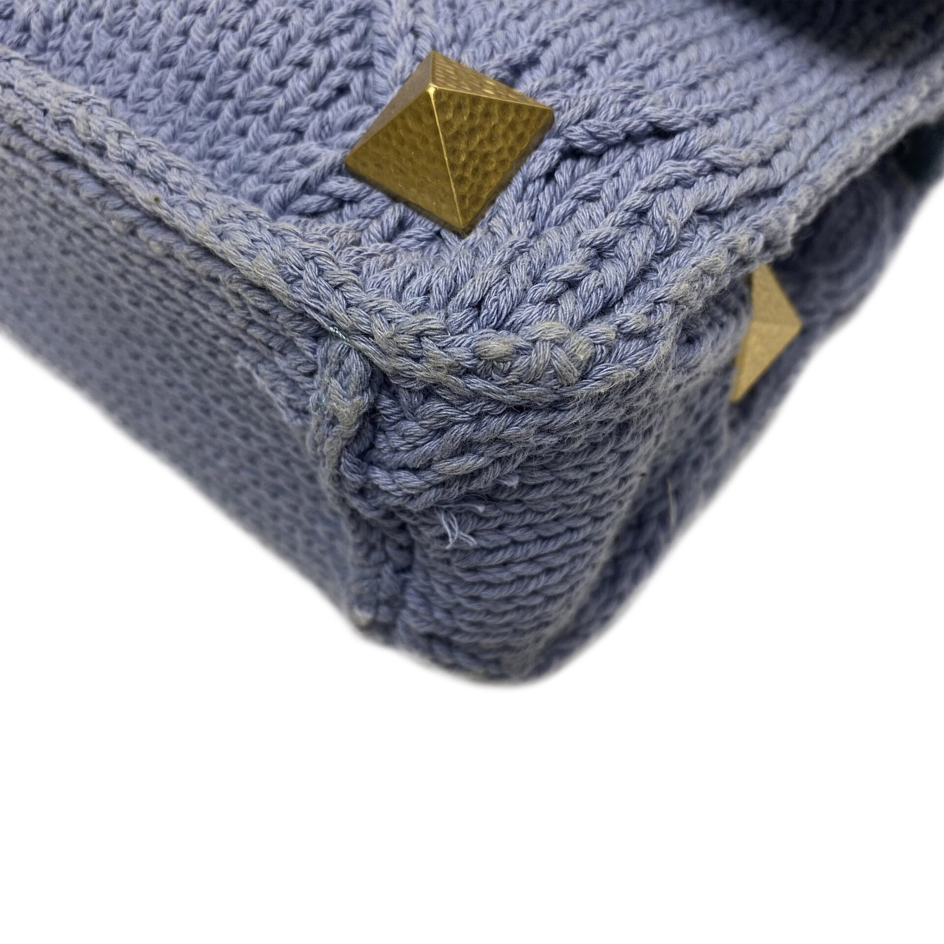 Bolsa Valentino Garavani Roman Stud Tricot Azul