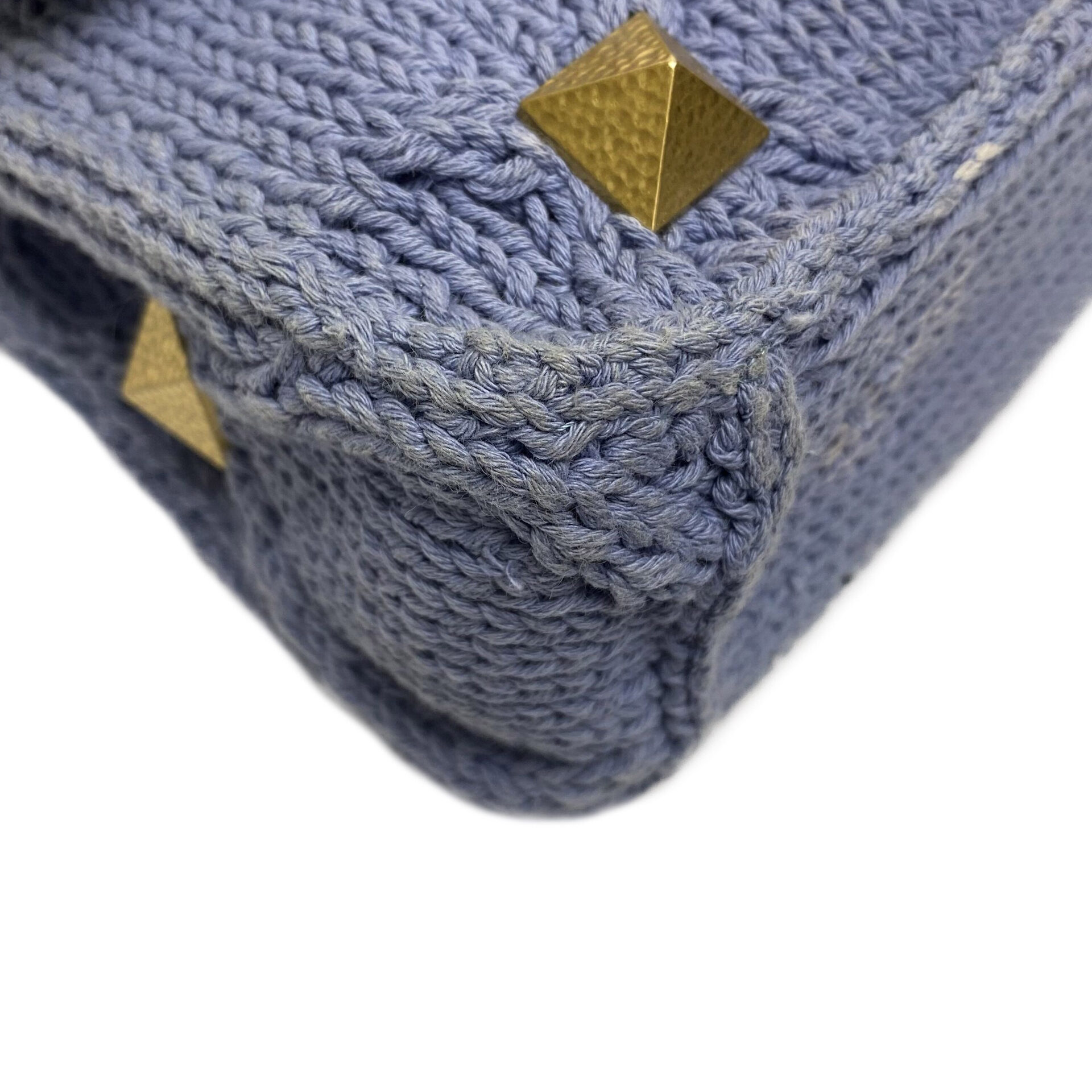 Bolsa Valentino Garavani Roman Stud Tricot Azul