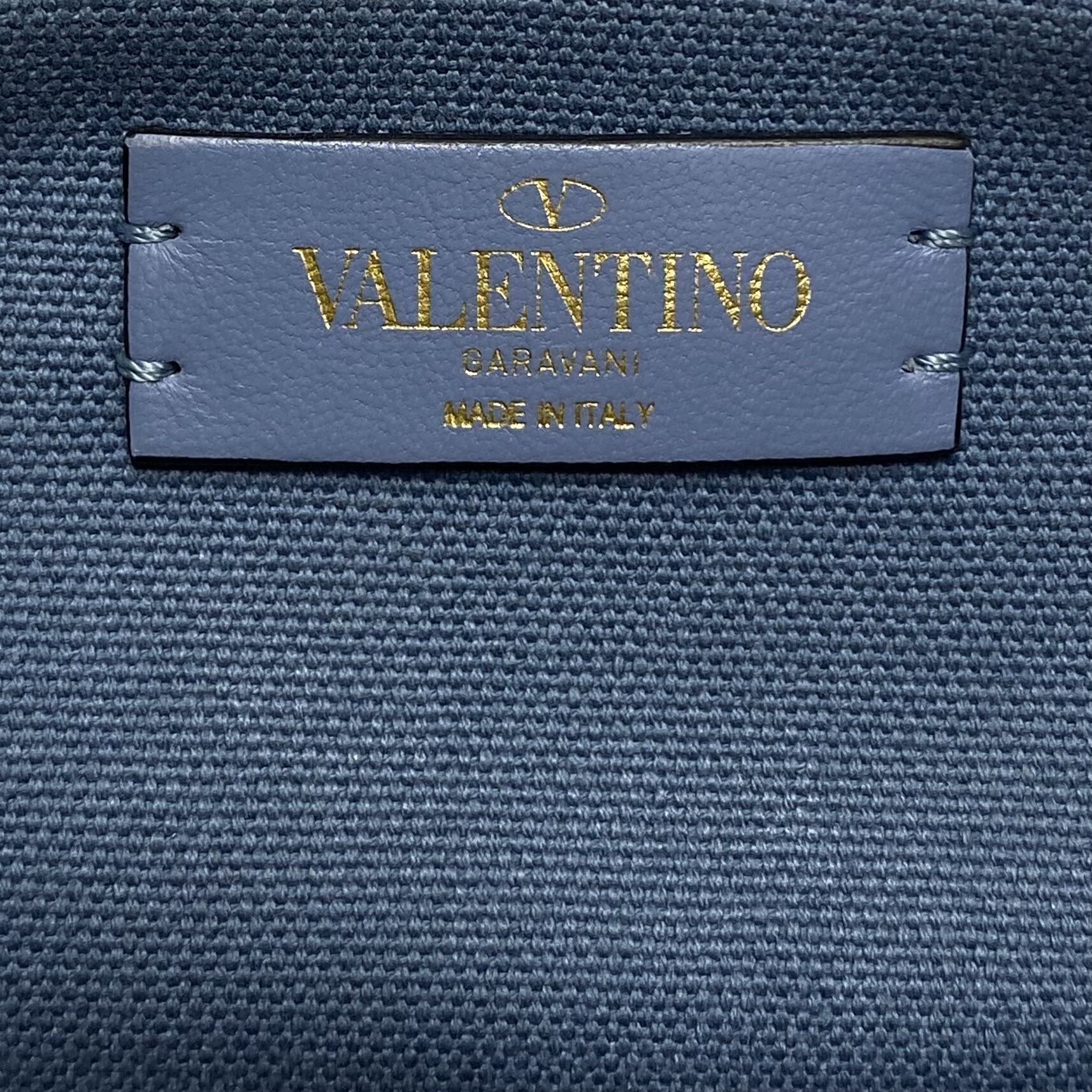 Bolsa Valentino Garavani Roman Stud Tricot Azul