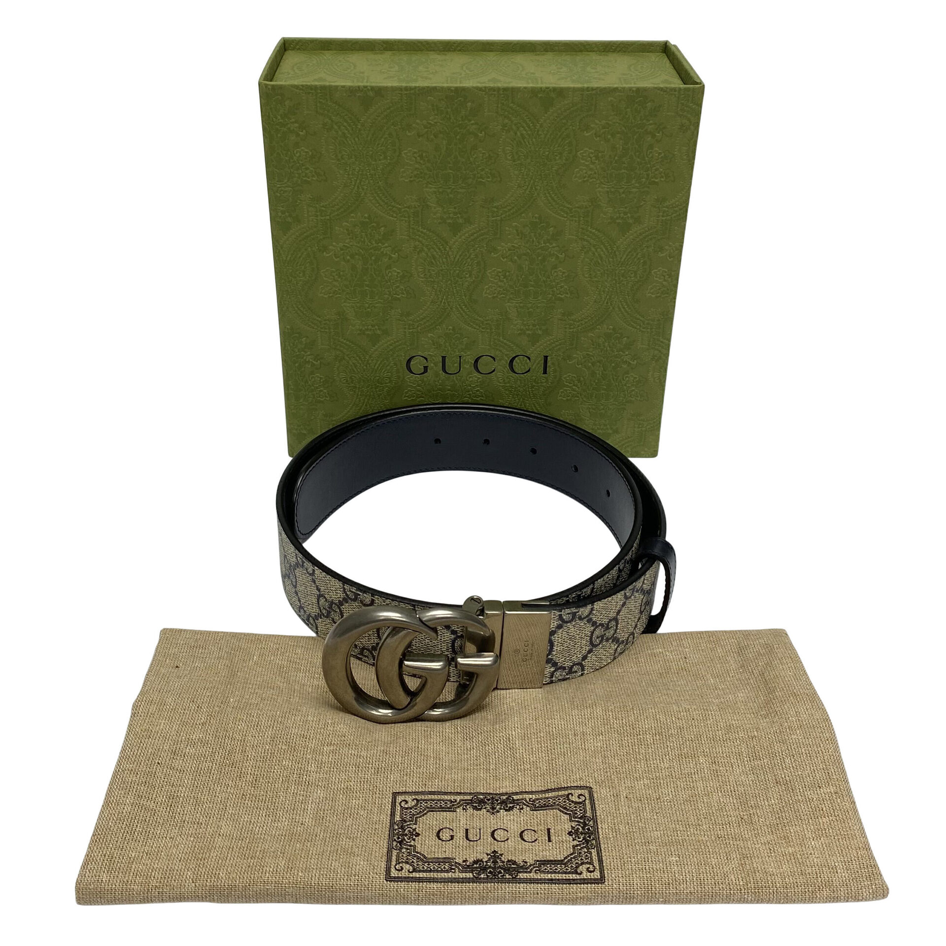 Cinto Gucci GG Monograma Reversível