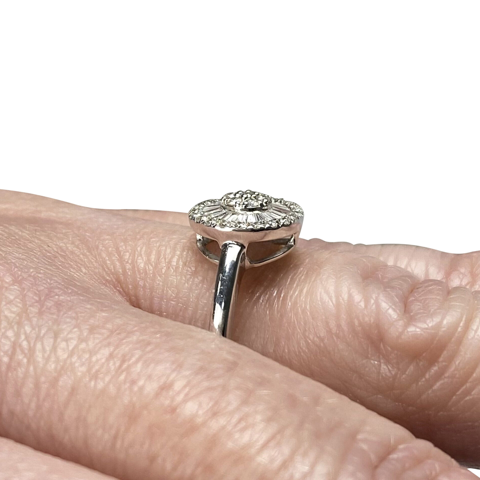 Anel Vivara Ouro Branco com Diamantes