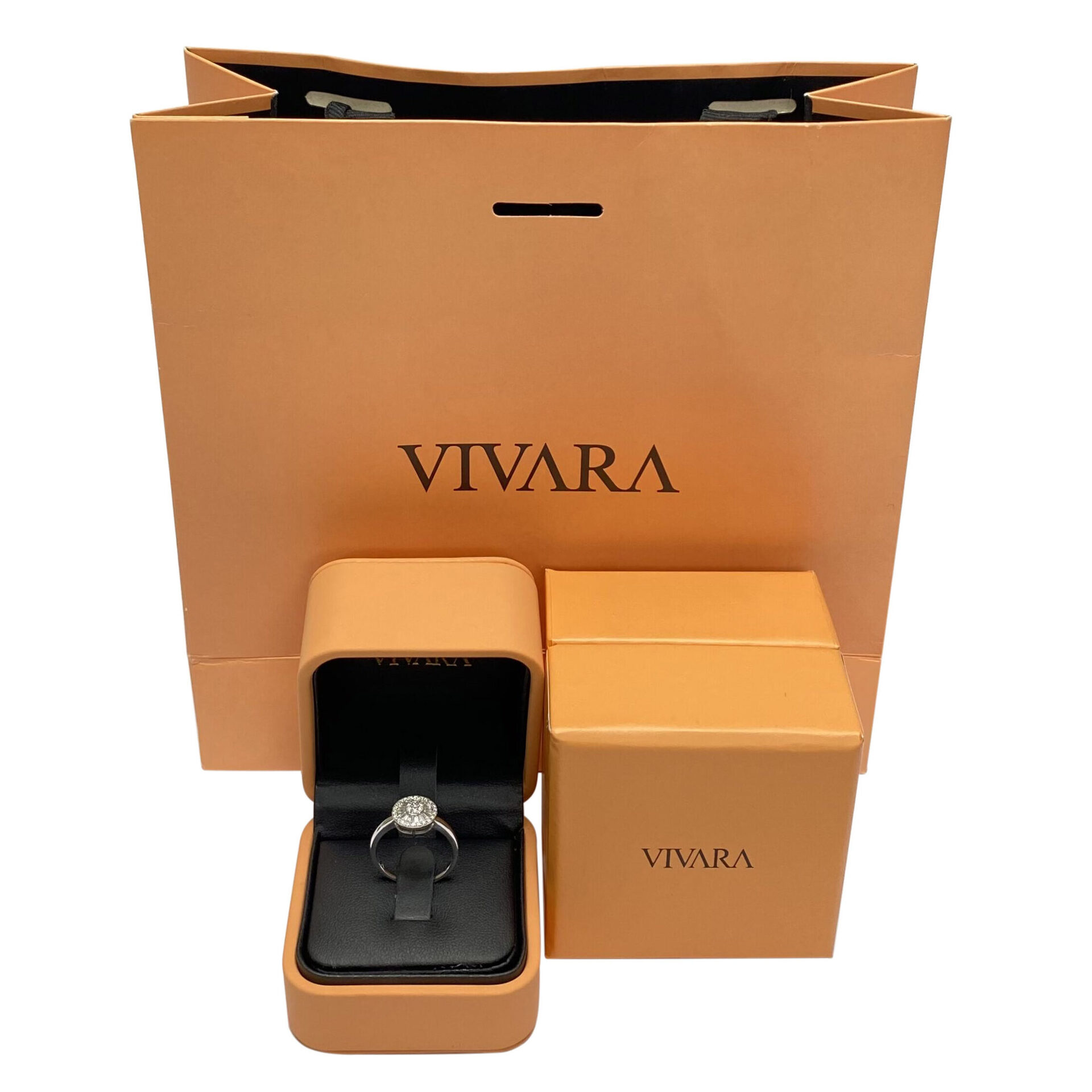 Anel Vivara Ouro Branco com Diamantes