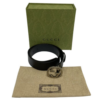 Cinto Gucci GG Couro Preto