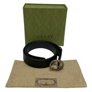 Cinto Gucci GG Couro Preto
