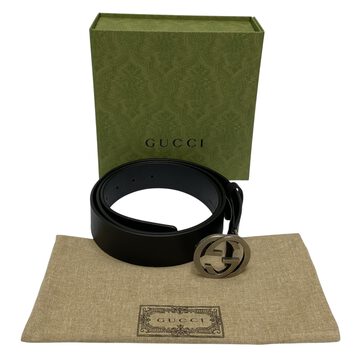 Cinto Gucci GG Couro Preto
