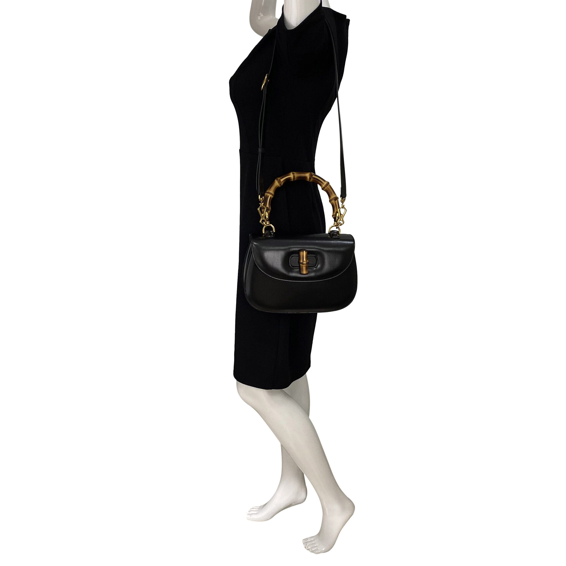 Bolsa Gucci Bamboo 1947 Preta
