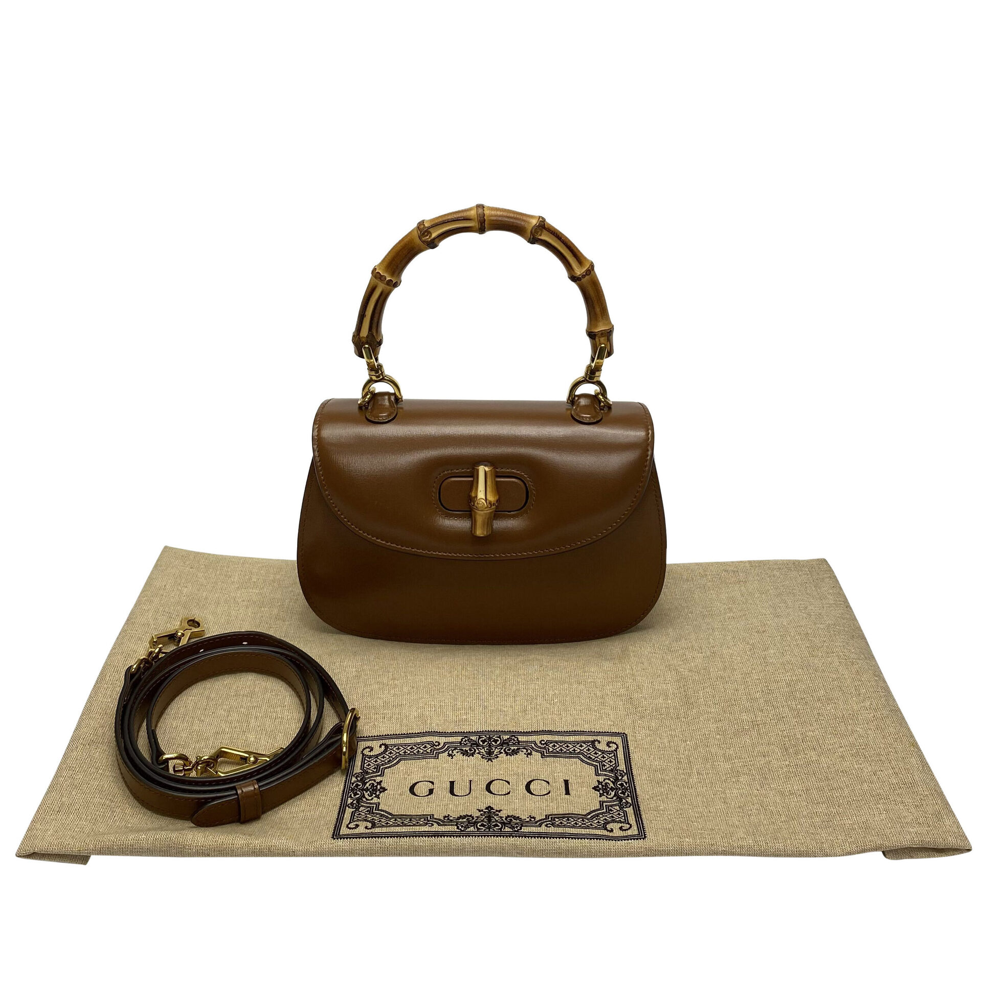Bolsa Gucci Bamboo 1947 Marrom