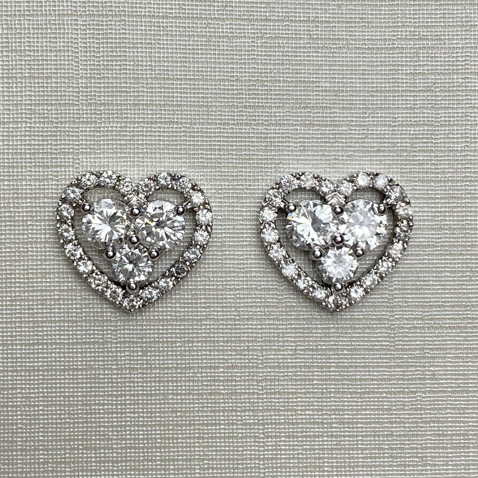 Par de Brincos Coração Diamantes - 1.58 ct.
