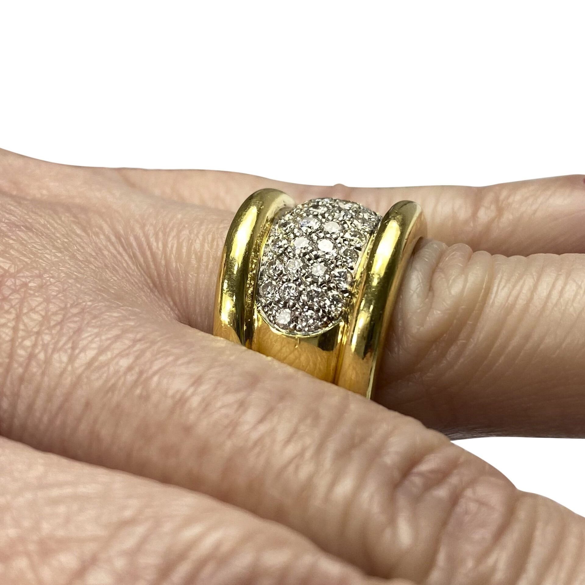 Anel Ouro Amarelo com Diamantes