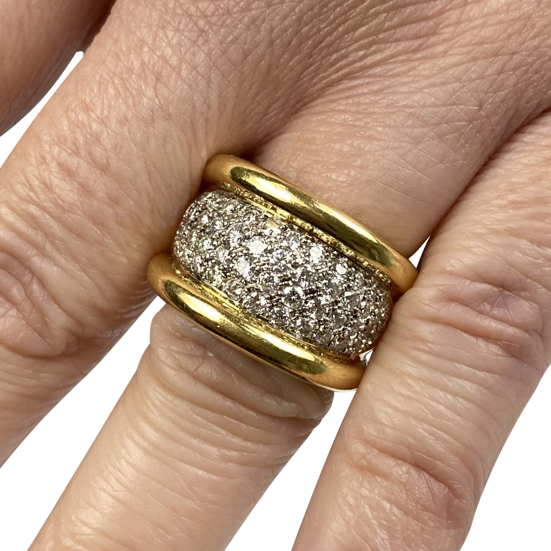 Anel Ouro Amarelo com Diamantes