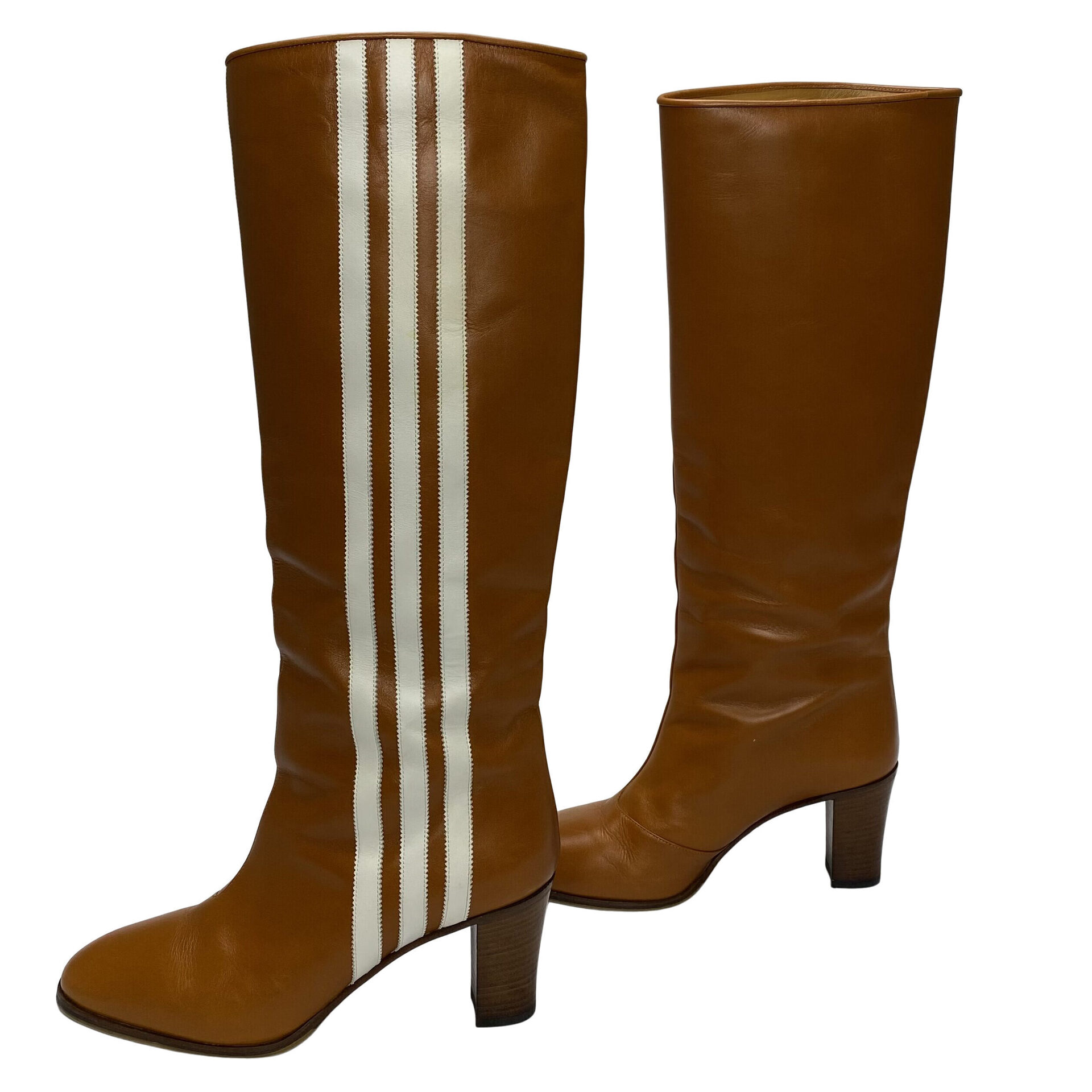 Bota Gucci X Adidas Elizabeth Knee Boots Caramelo