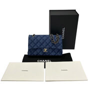 Bolsa Chanel Denim Quilted Double Flap