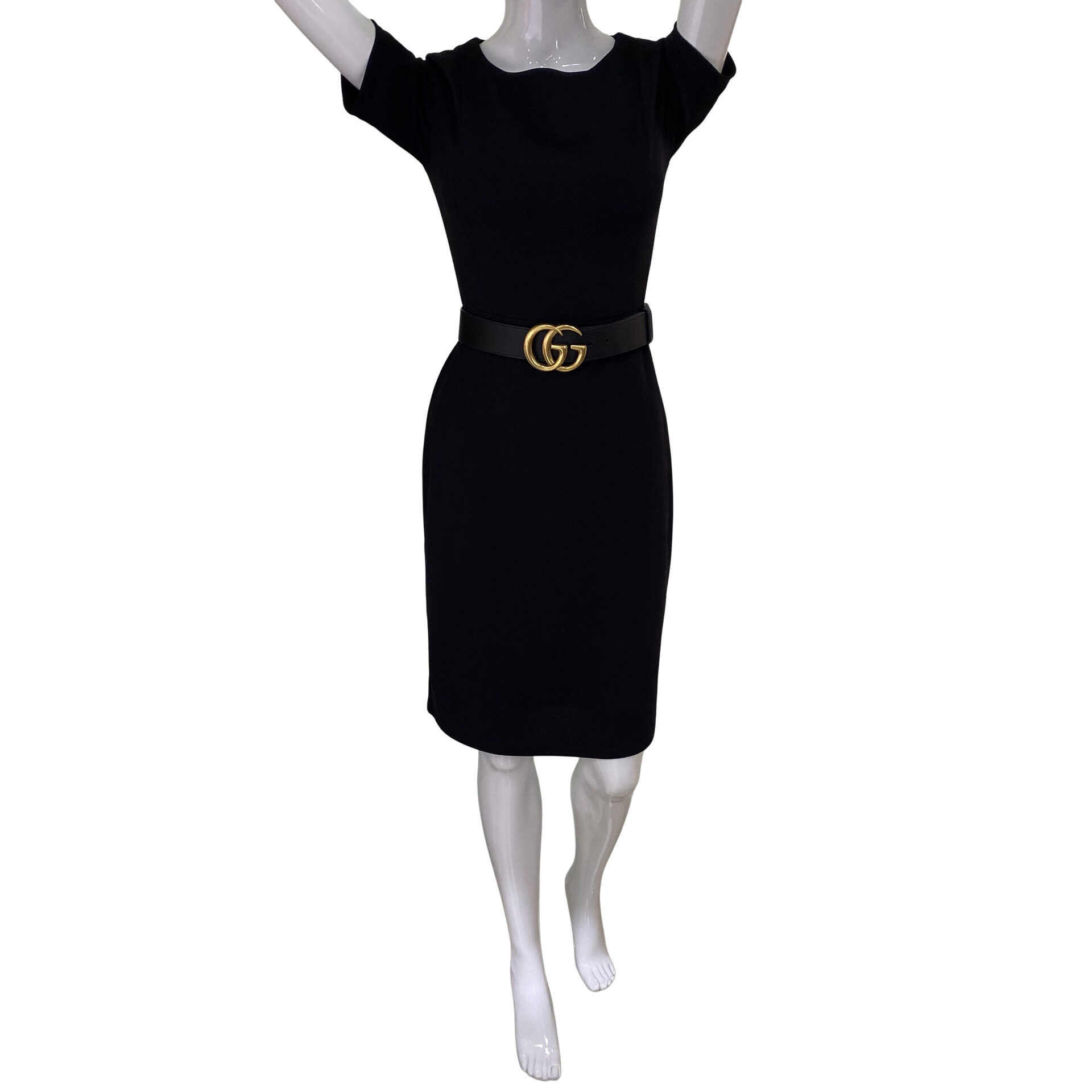 Cinto Gucci GG Marmont Couro Preto