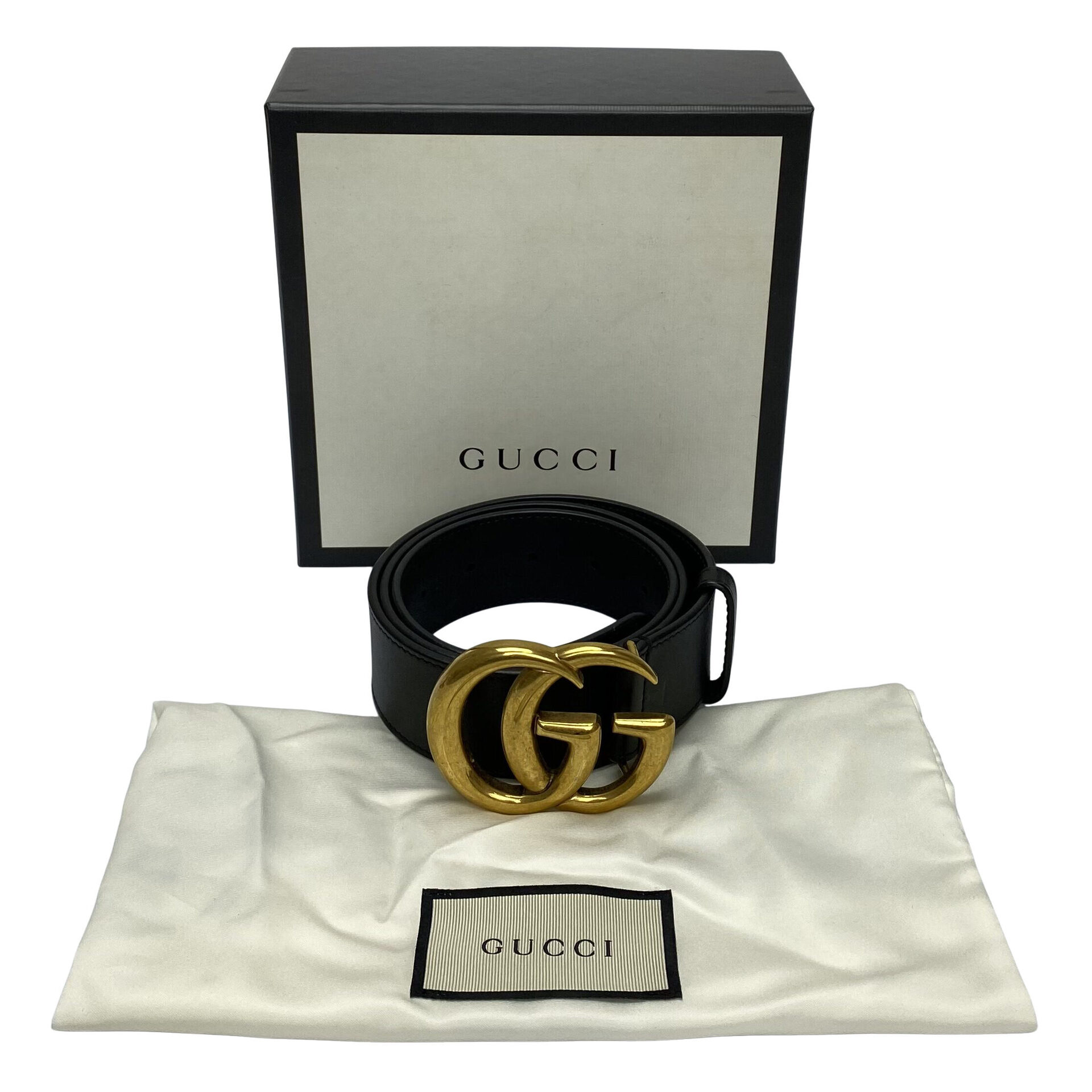 Cinto Gucci GG Marmont Couro Preto