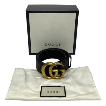 Cinto Gucci GG Marmont Couro Preto