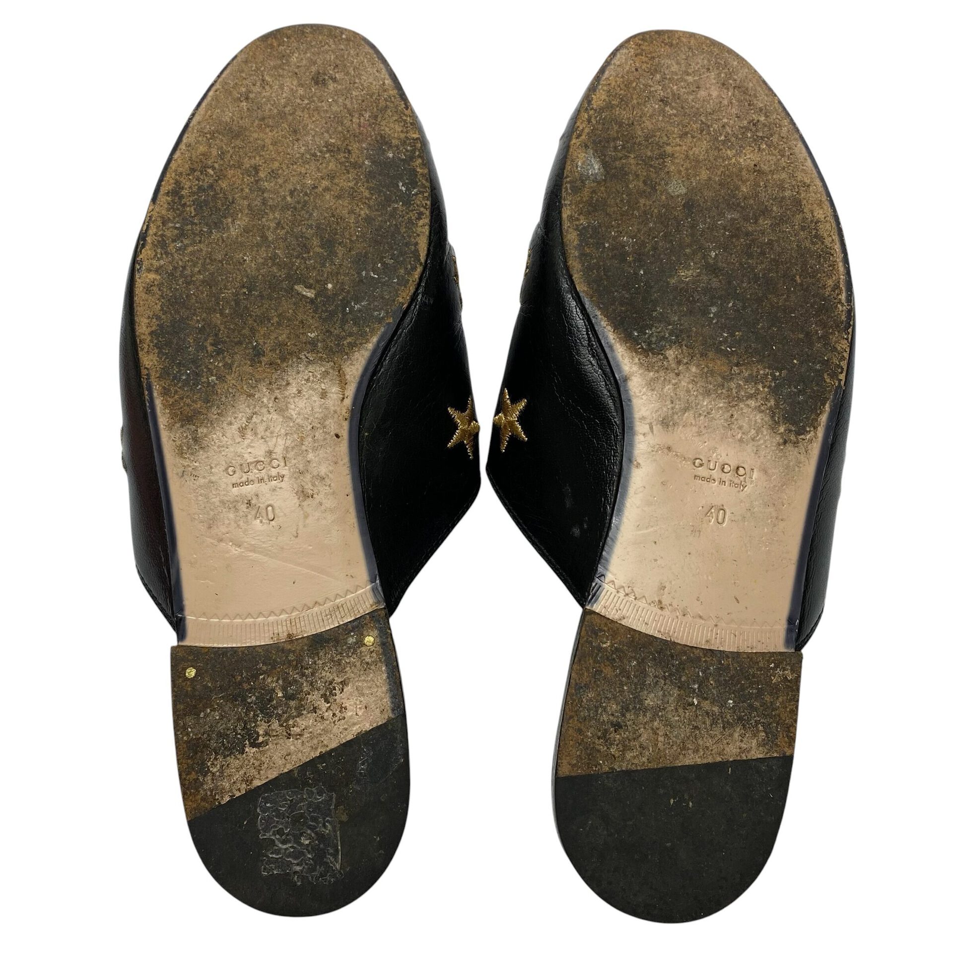 Mule Gucci Princetown Bee Stars Preto