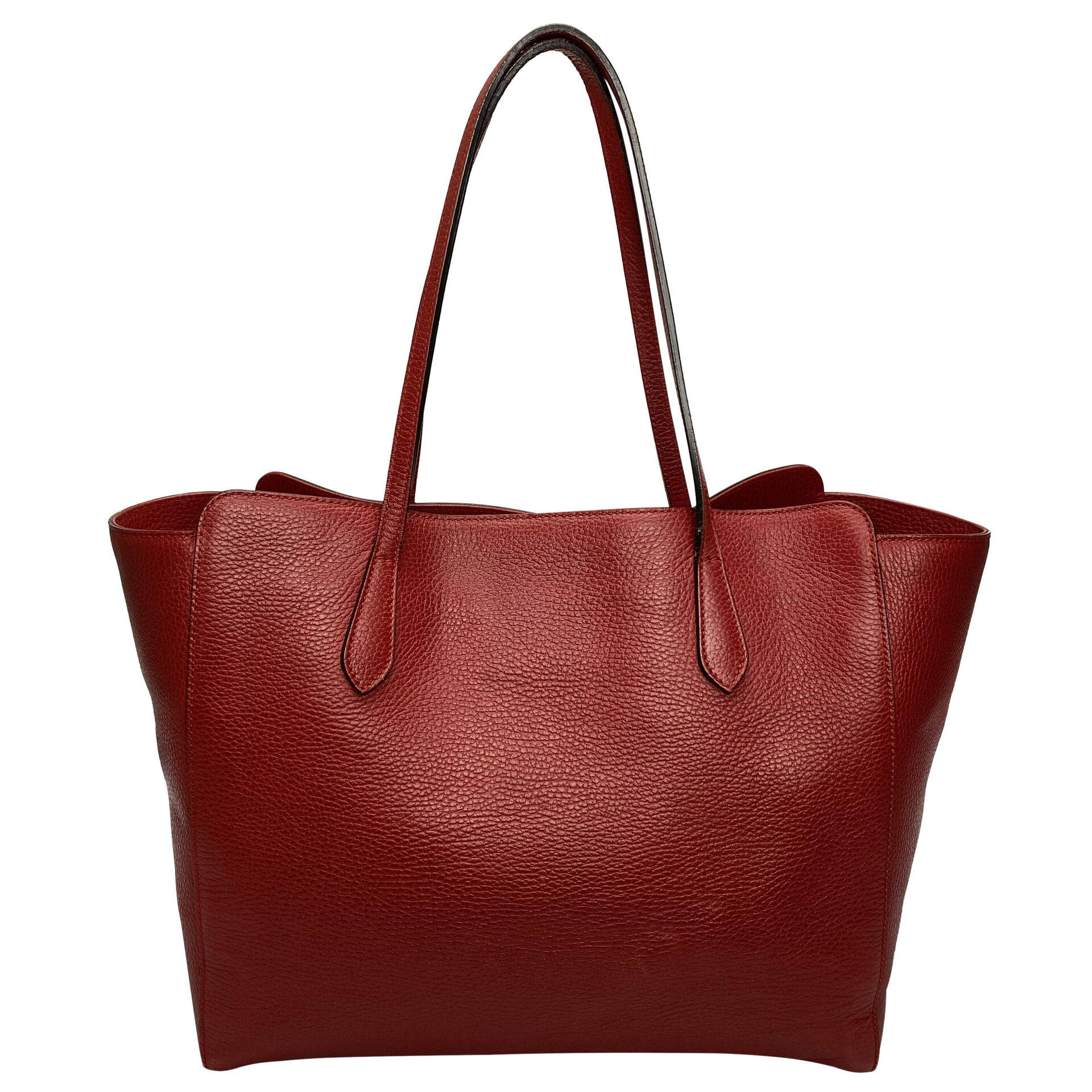 Bolsa Gucci Swing Tote Couro Vermelha