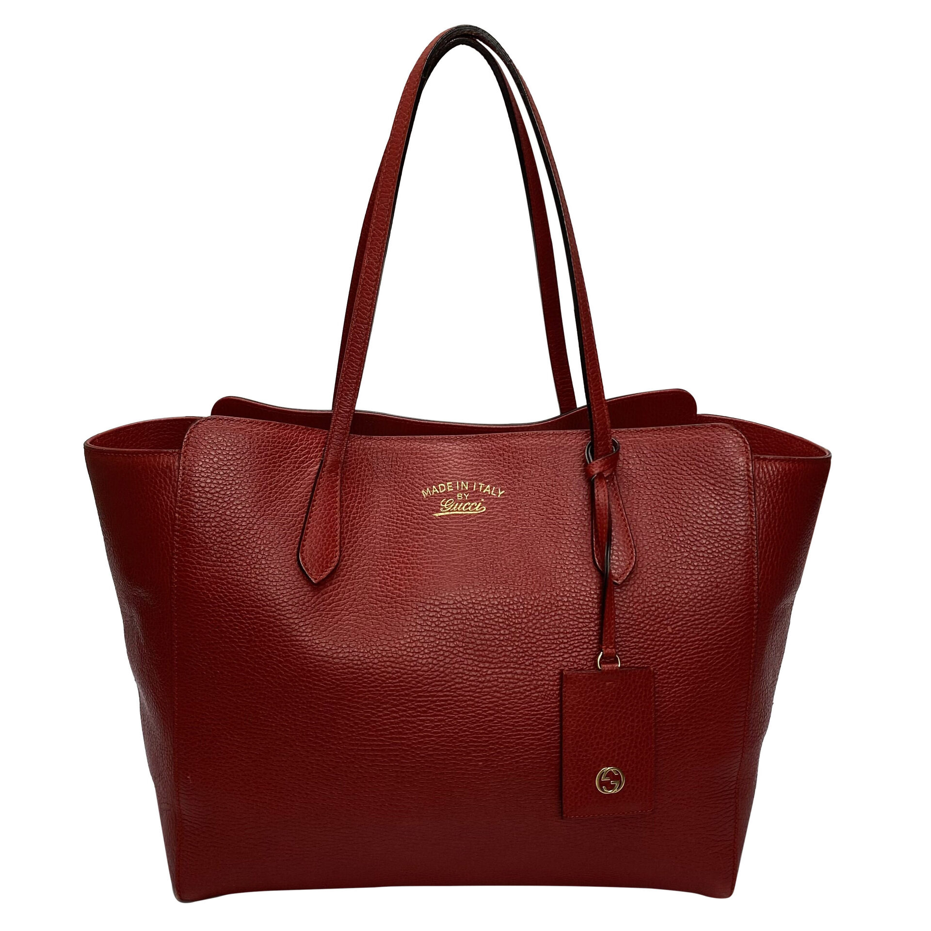 Bolsa Gucci Swing Tote Couro Vermelha