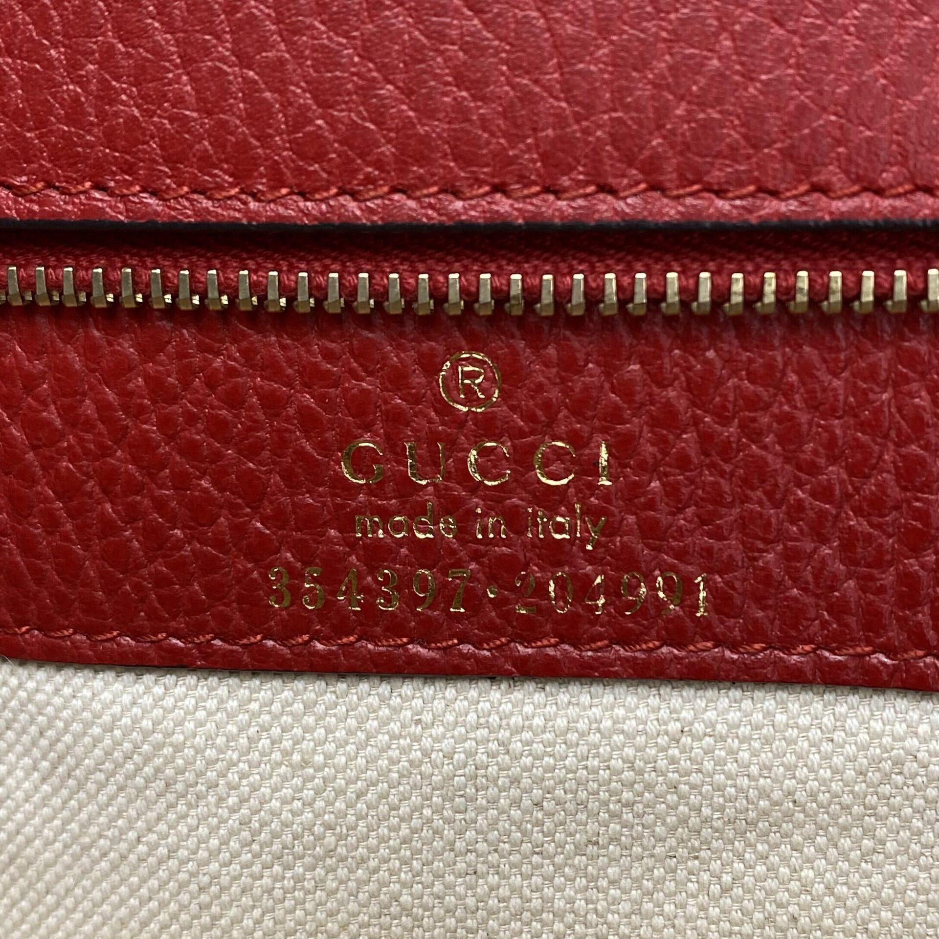 Bolsa Gucci Swing Tote Couro Vermelha